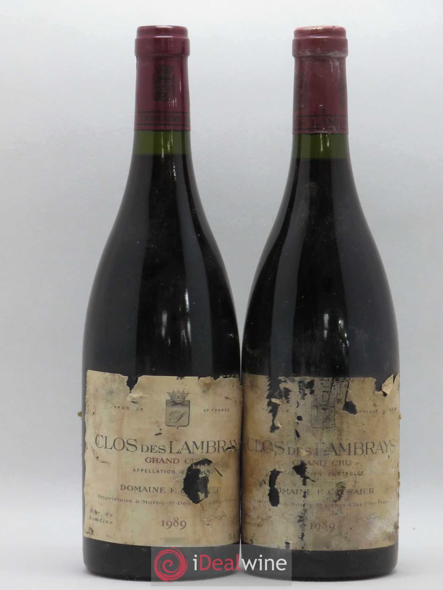 Clos des Lambrays Grand Cru Domaine des Lambrays 1989 - Lot de 2 bouteilles - 0