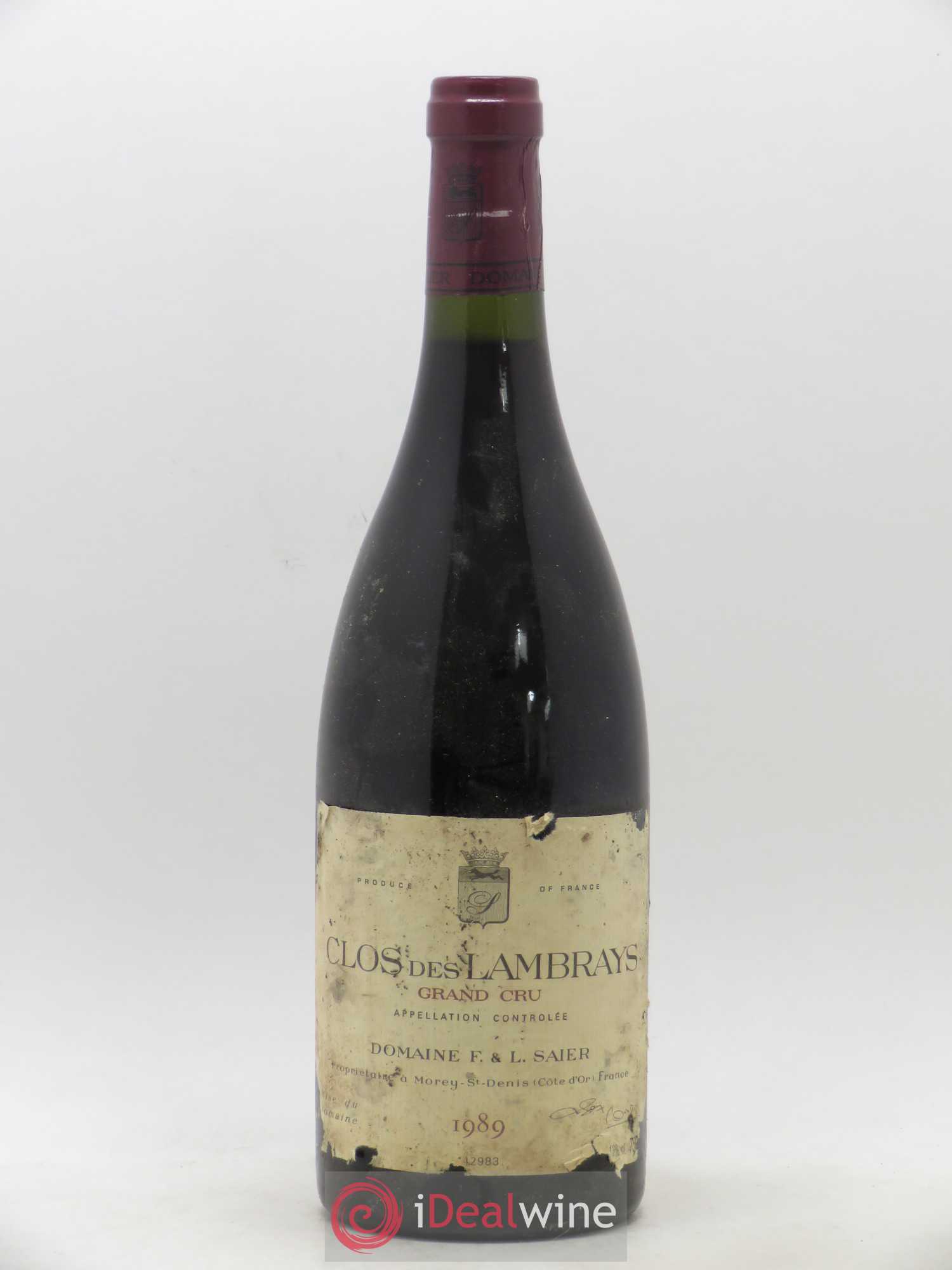 Clos des Lambrays Grand Cru Domaine des Lambrays 1989 - Lot de 1 bouteille - 0