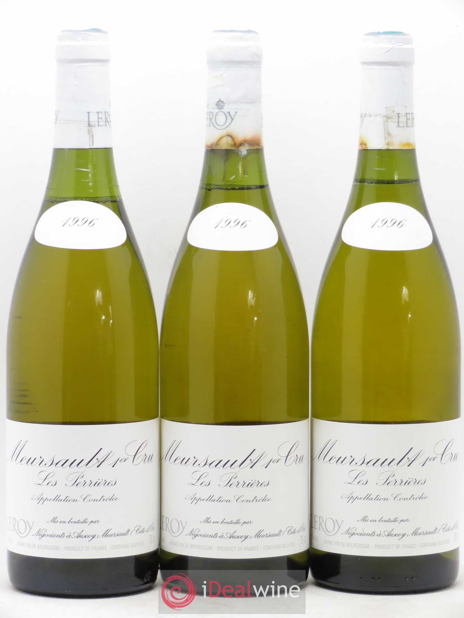 Meursault 1er Cru Perrières Leroy SA 1996 - Lot de 3 bouteilles - 0