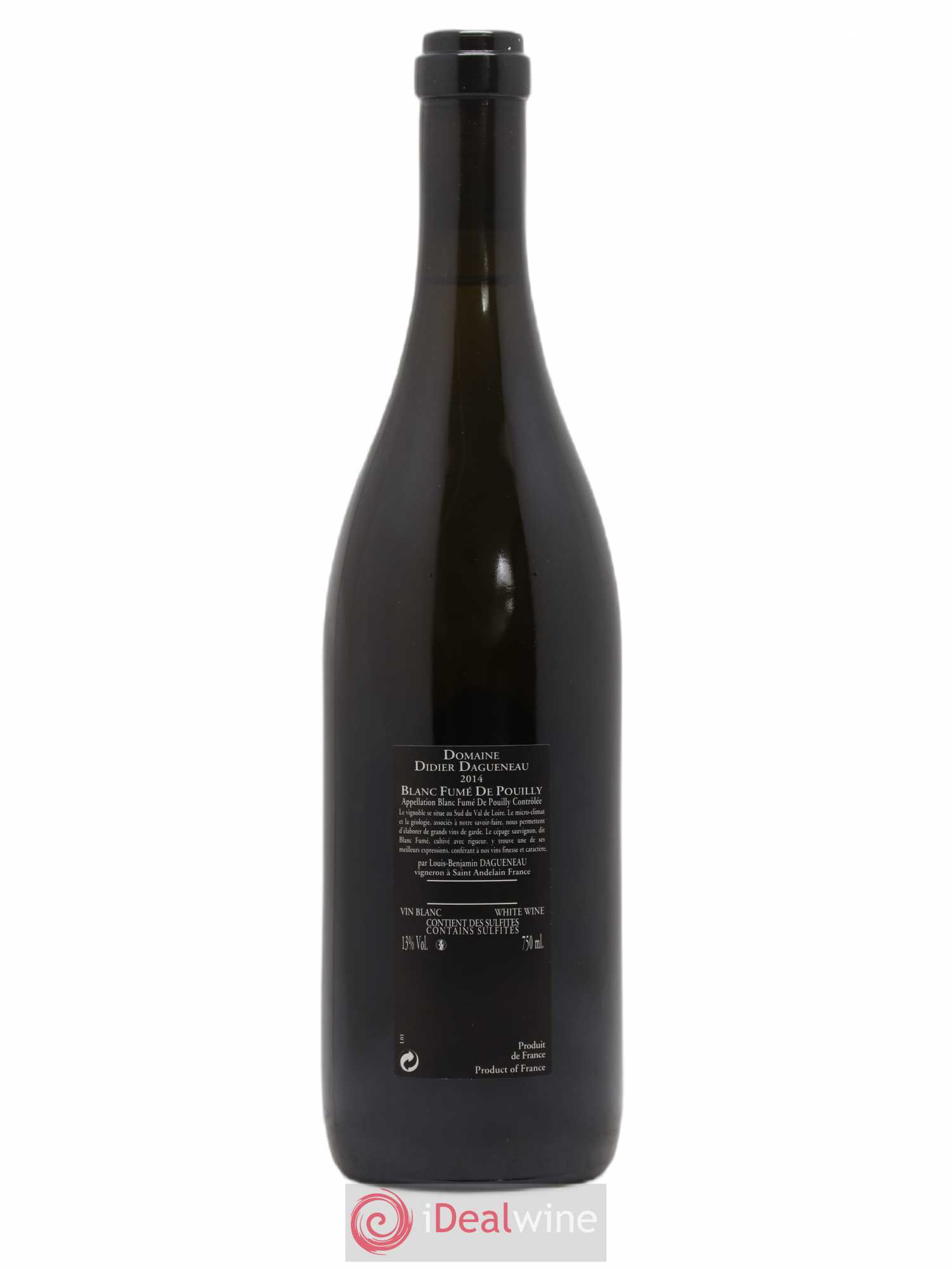 Vin de France (anciennement Pouilly-Fumé) Silex Dagueneau (Domaine Didier - Louis-Benjamin) 2014 - Lot de 1 bouteille - 1