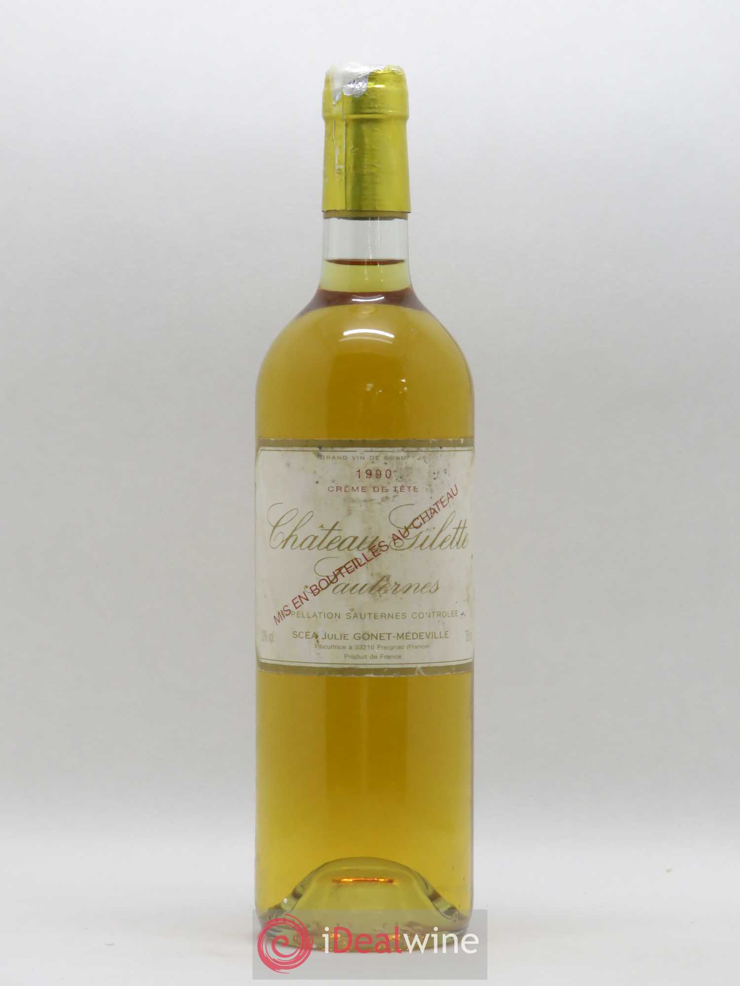 Château Gilette - Crème de Tête 1990 - Lotto di 1 bottiglia - 0