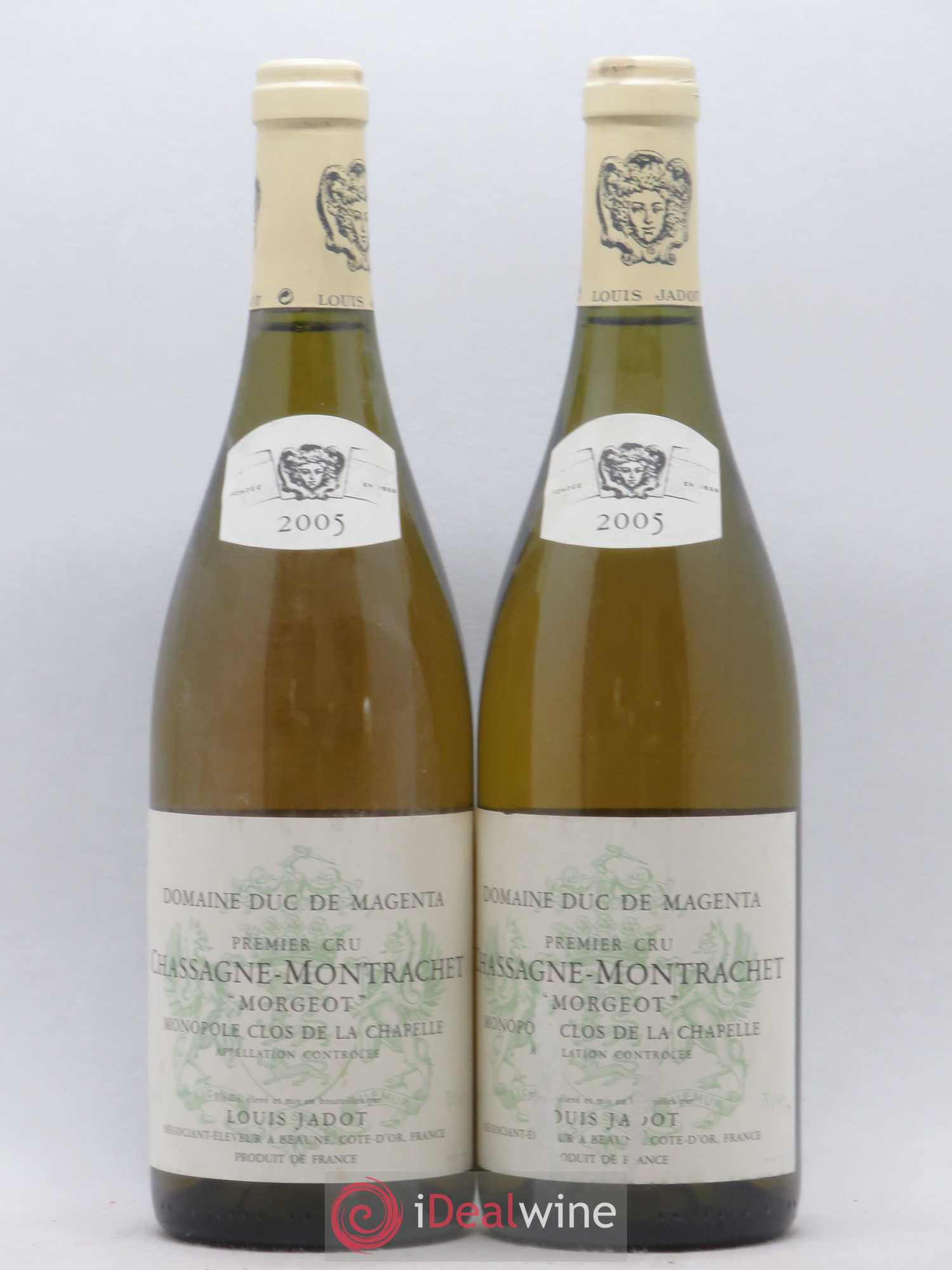 Chassagne-Montrachet 1er Cru Morgeot Clos de la Chapelle Domaine du Duc de Magenta - Louis Jadot 2005 - Lot de 2 bouteilles - 0
