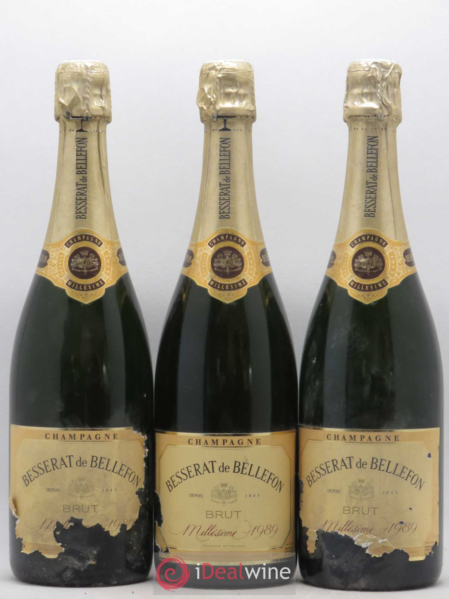 Champagne Brut Besserat de Bellefon 1989 - Posten von 3 Flaschen - 0