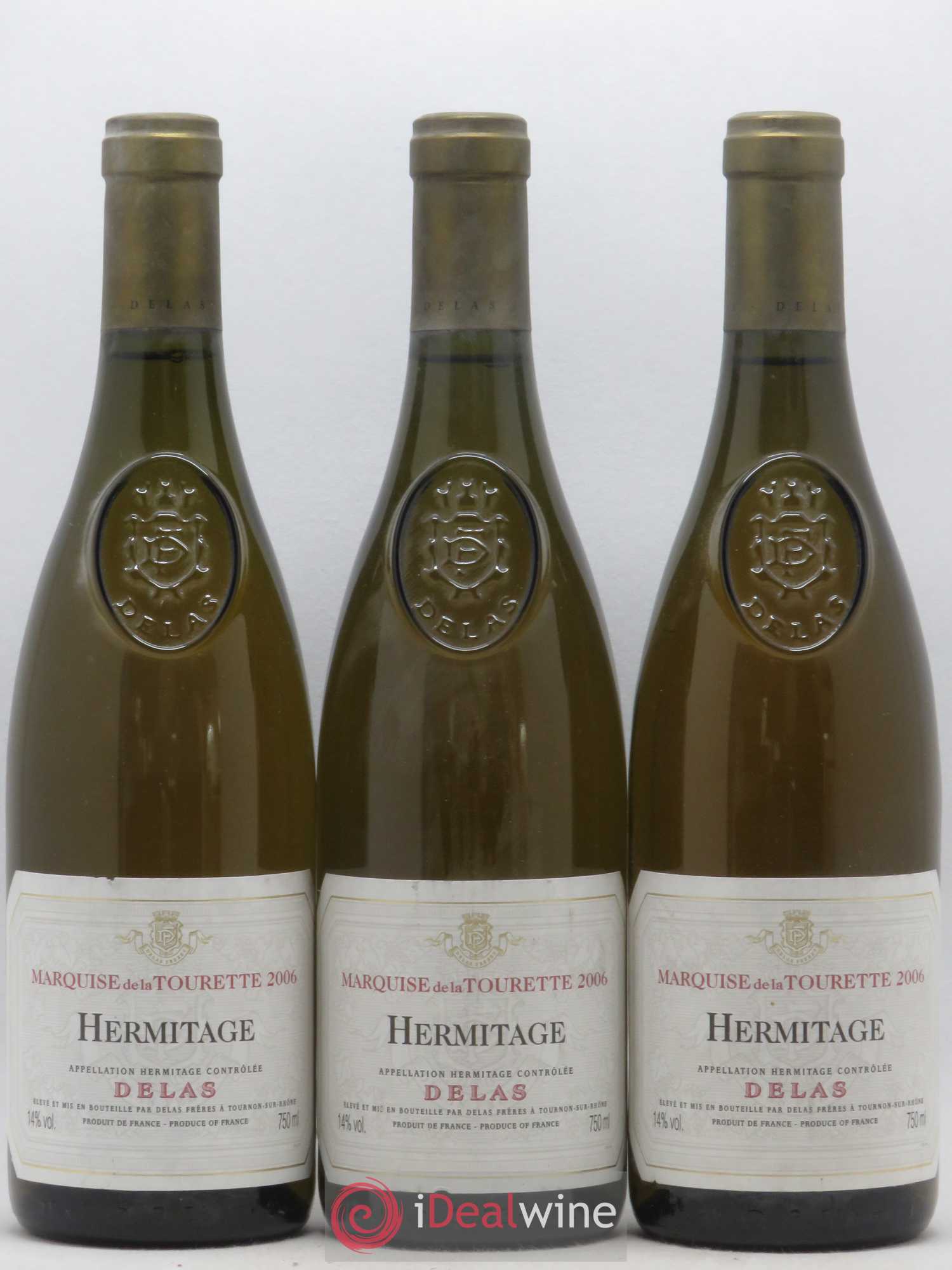 Hermitage Marquise de la Tourette Delas Frères 2006 - Lot de 3 bouteilles - 0
