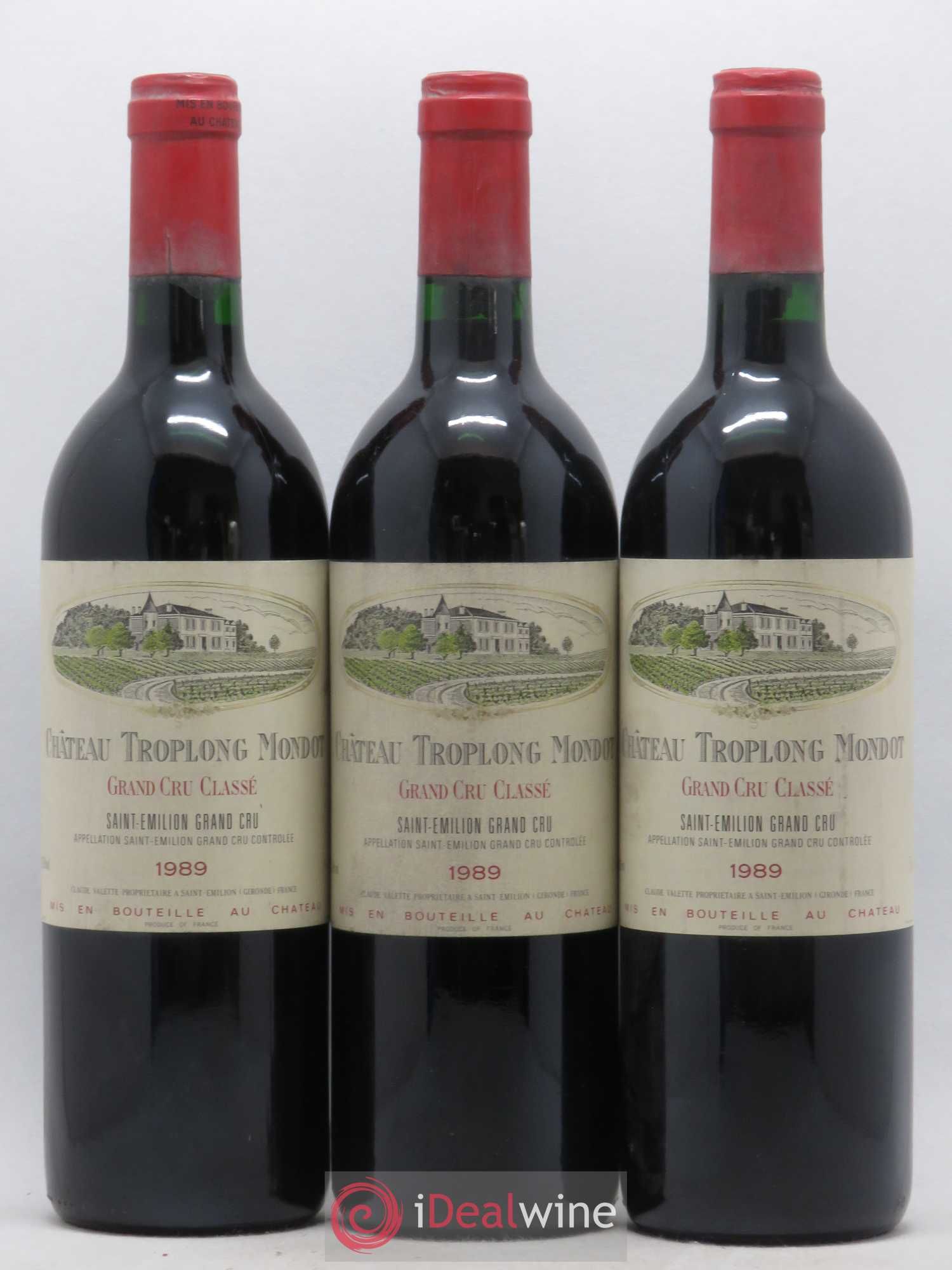 Château Troplong Mondot 1er Grand Cru Classé B 1989 - Lot de 3 bouteilles - 0