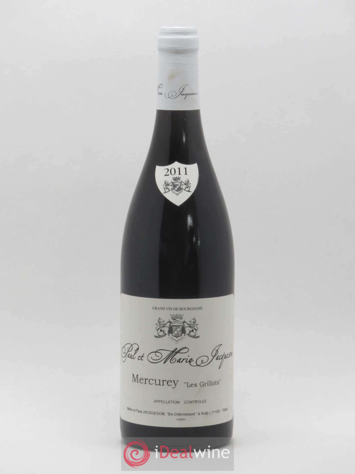 Mercurey Les Grillots Paul & Marie Jacqueson 2011 - Lot de 1 bouteille - 0