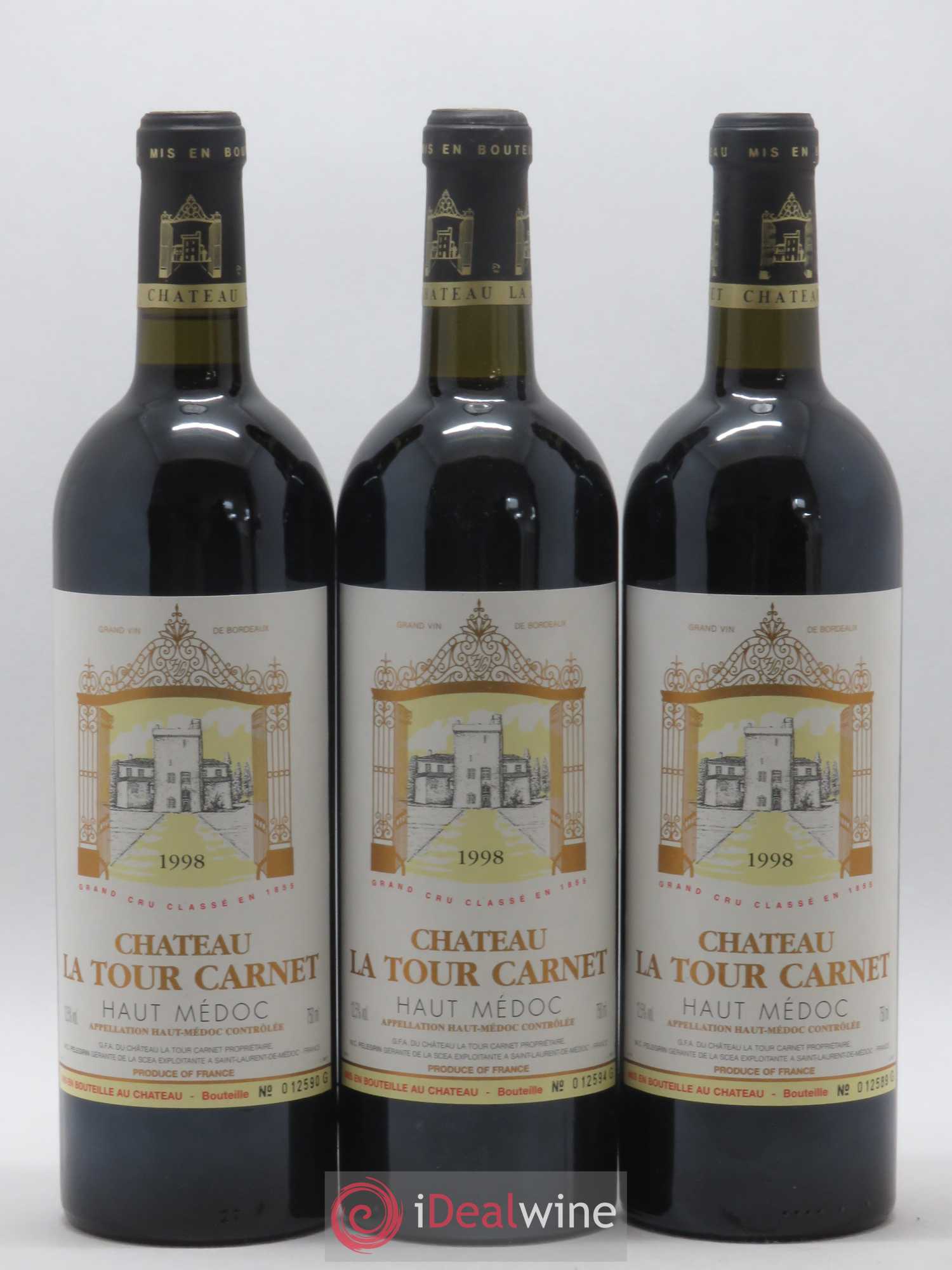 Château la Tour Carnet 4ème Grand Cru Classé 1998 - Lot de 12 bouteilles - 3