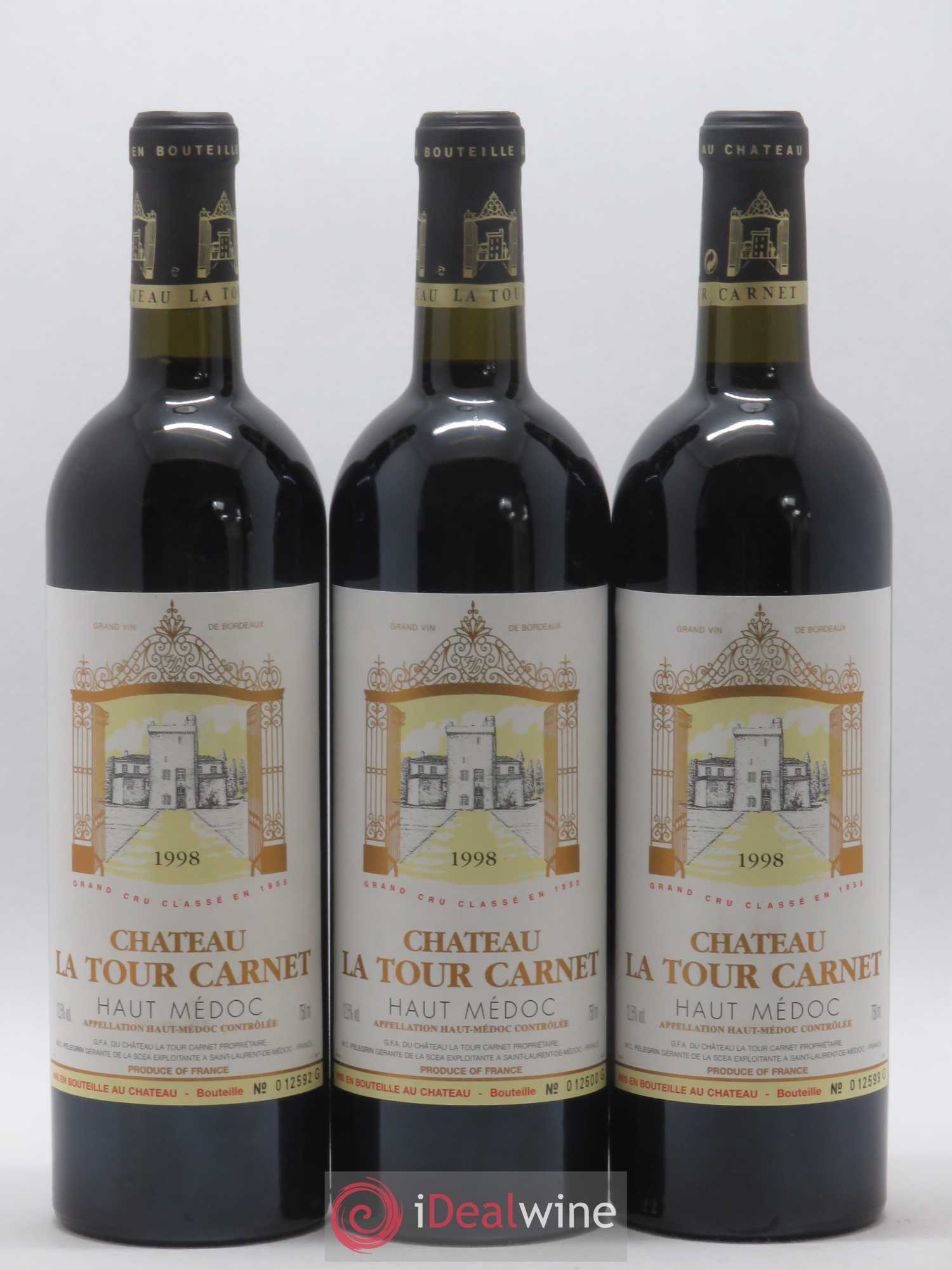 Château la Tour Carnet 4ème Grand Cru Classé 1998 - Lot de 12 bouteilles - 4