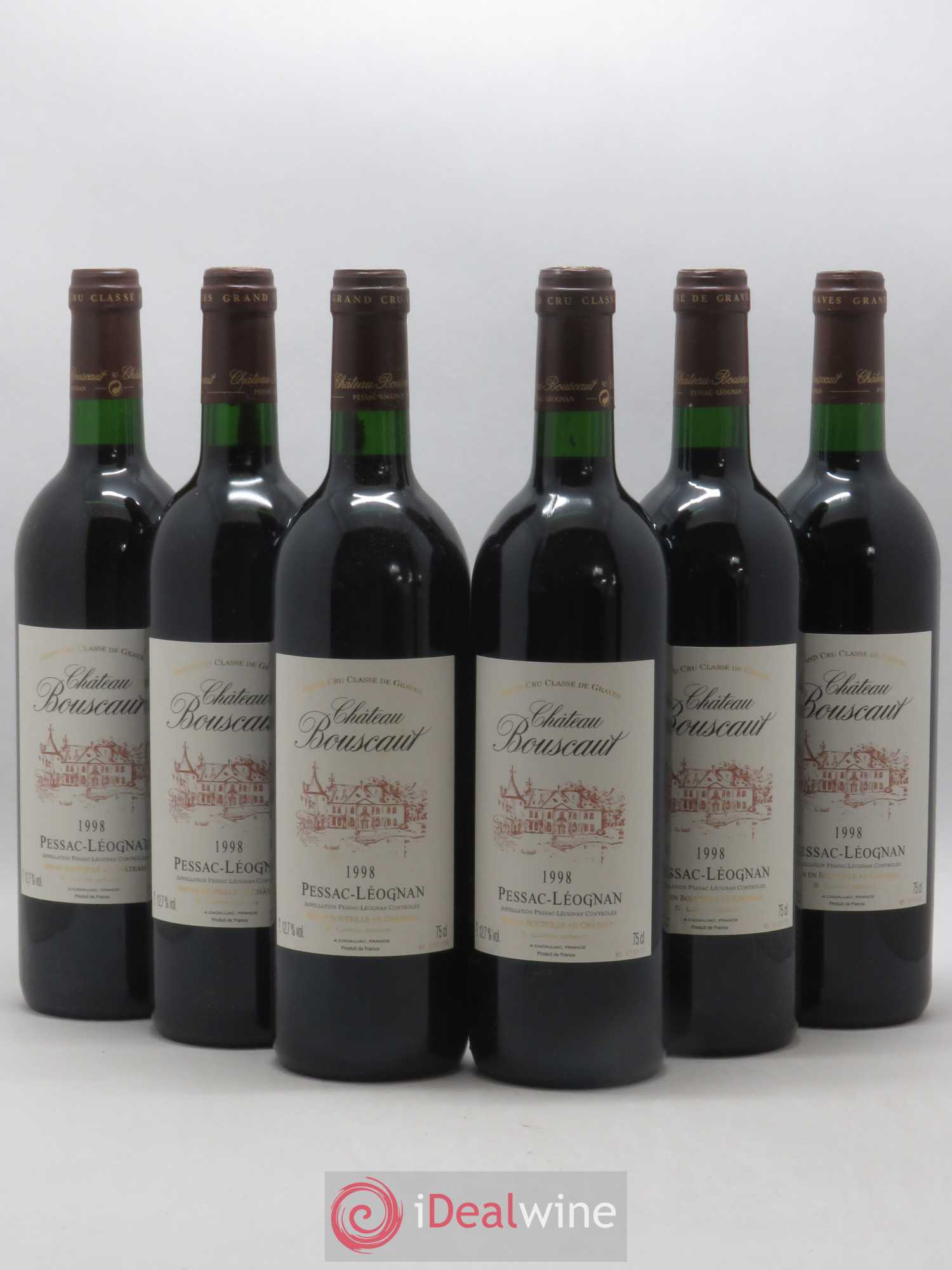Château Bouscaut Cru Classé de Graves 1998 - Lot de 6 bouteilles - 0