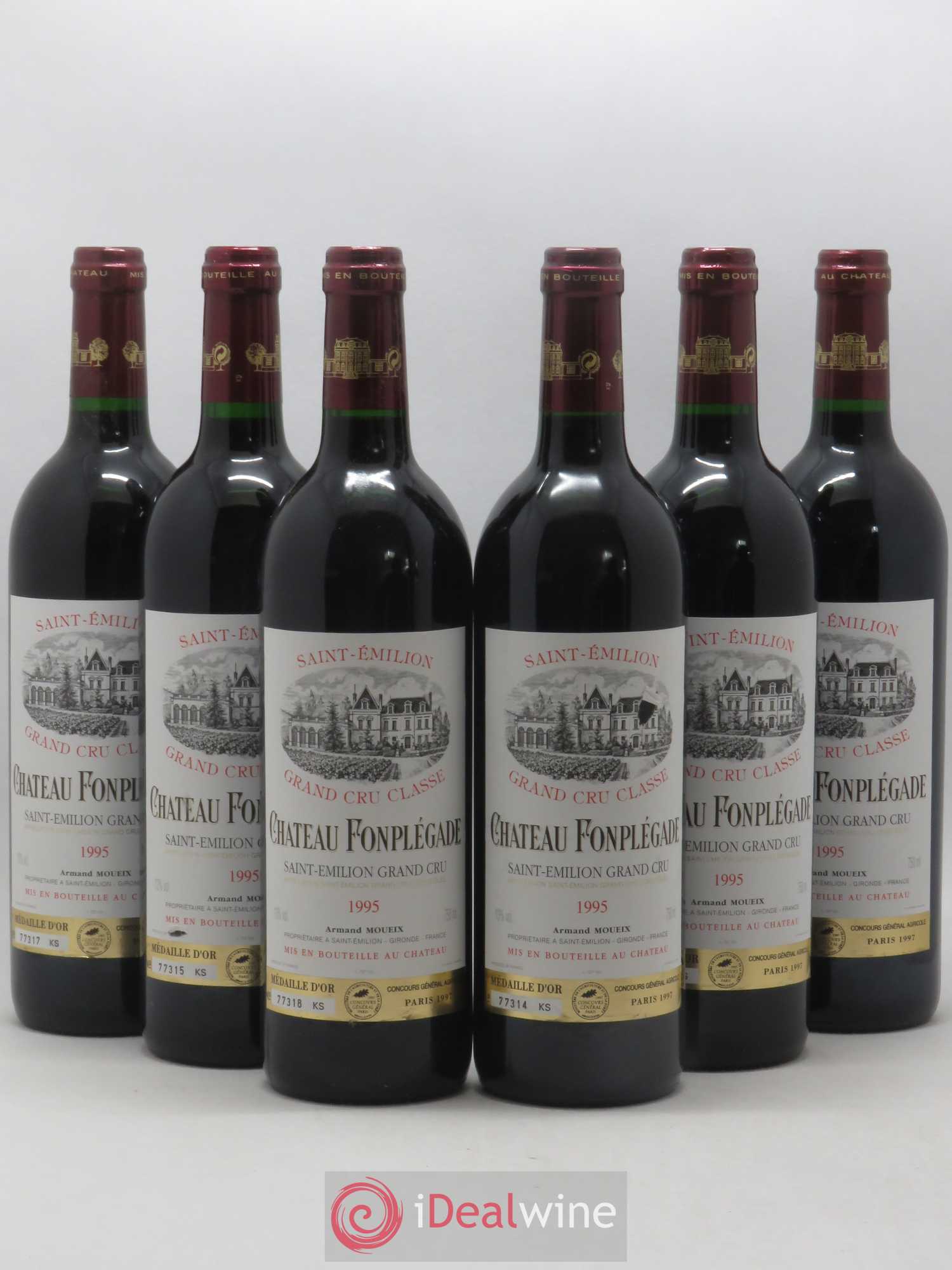 Château Fonplegade Grand Cru Classé 1995 - Lot de 6 bouteilles - 0