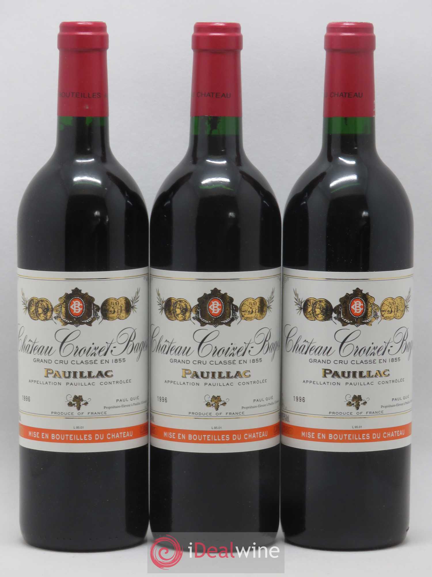 Château Croizet Bages 5ème Grand Cru Classé 1996 - Lot de 12 bouteilles - 4