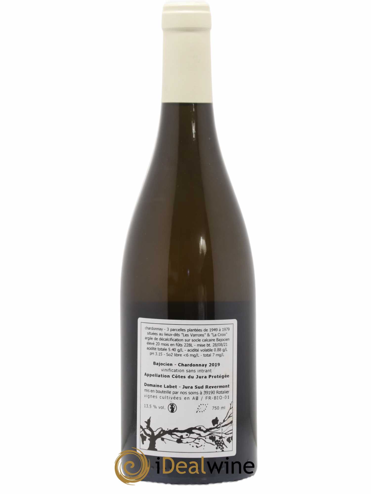 Côtes du Jura Chardonnay Bajocien Romain - Julien - Charline Labet 2019 - Lot de 1 bouteille - 1