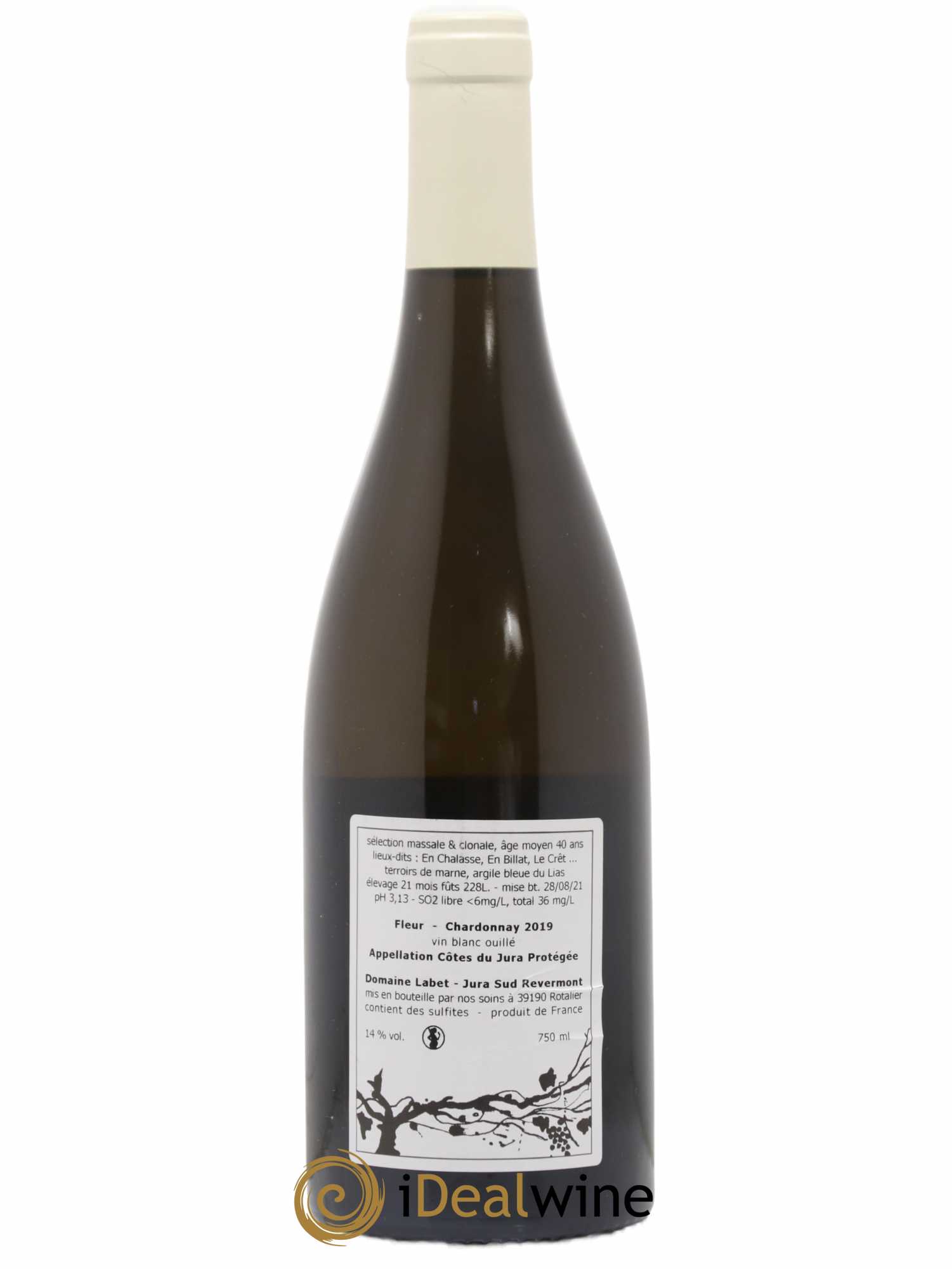 Côtes du Jura Chardonnay Fleur Romain - Julien - Charline Labet 2019 - Lot de 1 bouteille - 1