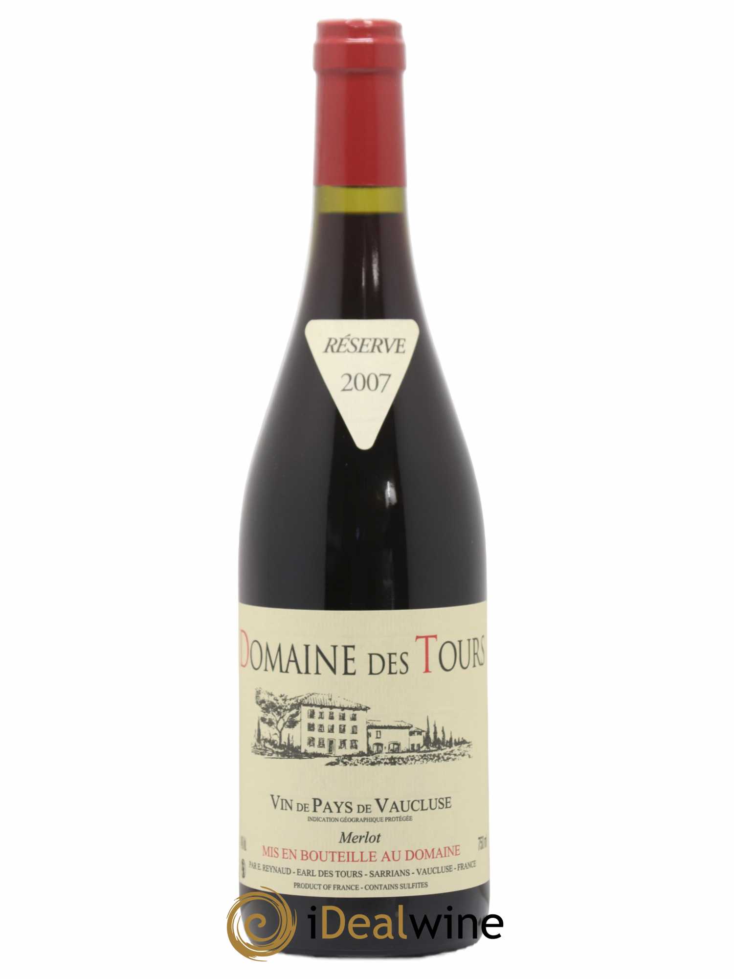 Vaucluse Domaine des Tours Merlot Emmanuel Reynaud 2007 - Lot de 1 bouteille - 0