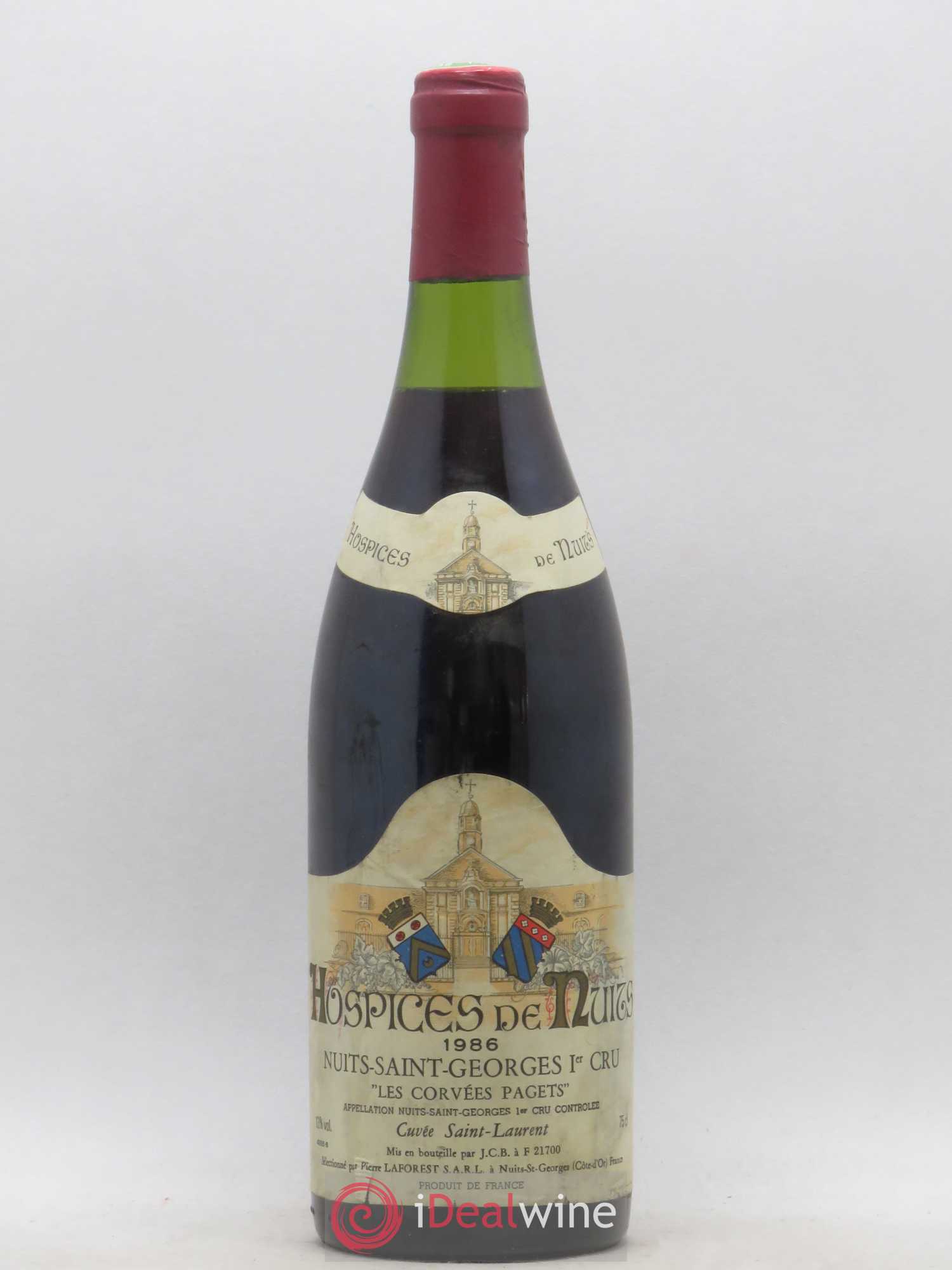 Nuits-Saint-Georges 1er Cru Hospices de Nuits Les Corvees Pagets Cuvee St Laurent Pierre Laforest 1986 - Posten von 1 Flasche - 0