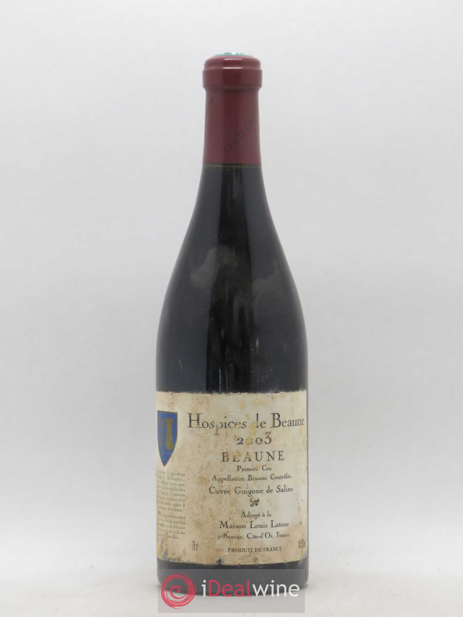 Beaune 1er Cru Hospices de Beaune Cuvée Guigone de Salins Louis Latour (sans prix de réserve) 2003 - Posten von 1 Flasche - 0