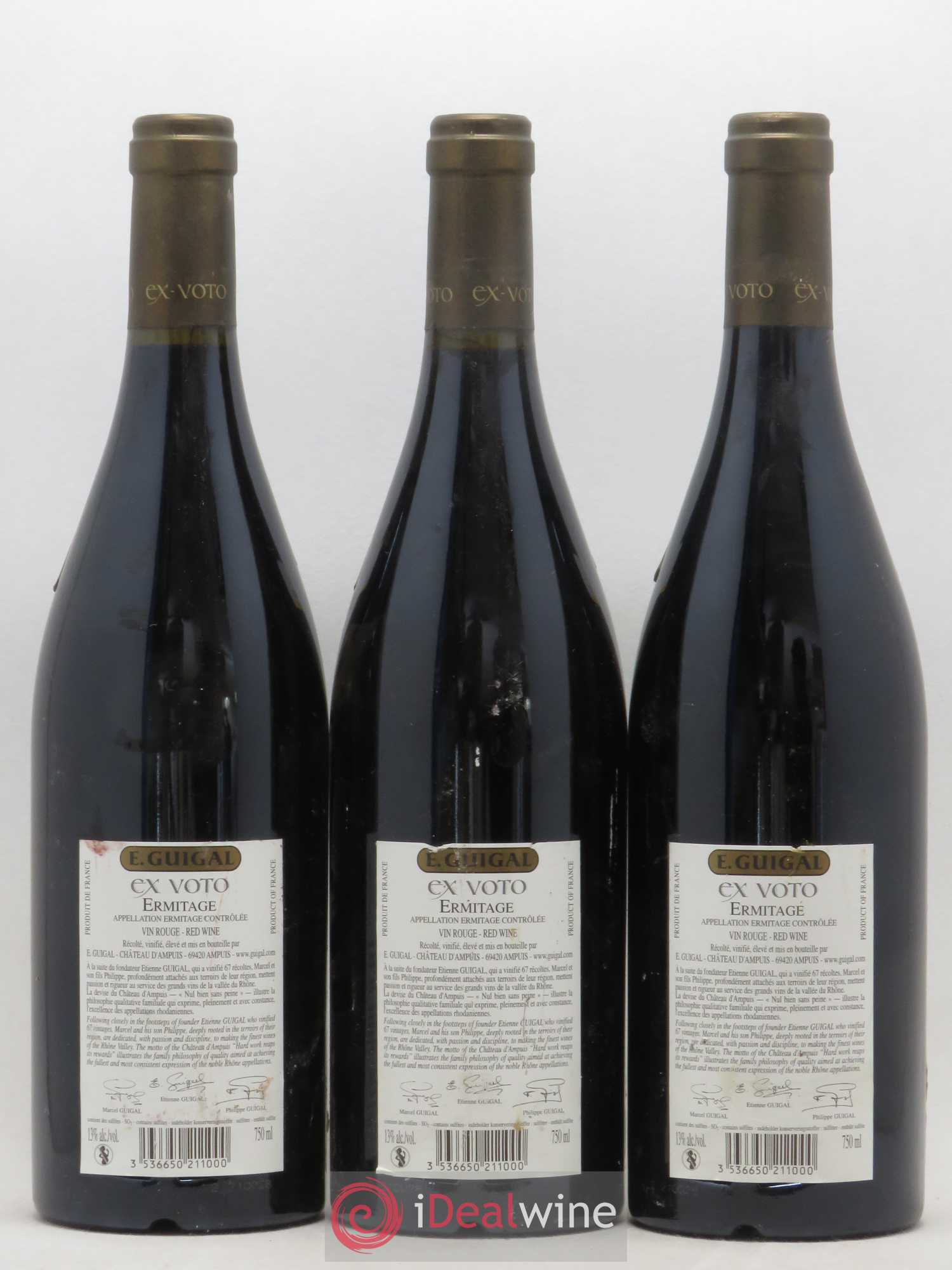 Ermitage Ex Voto Guigal 2006 - Lot de 3 bouteilles - 1