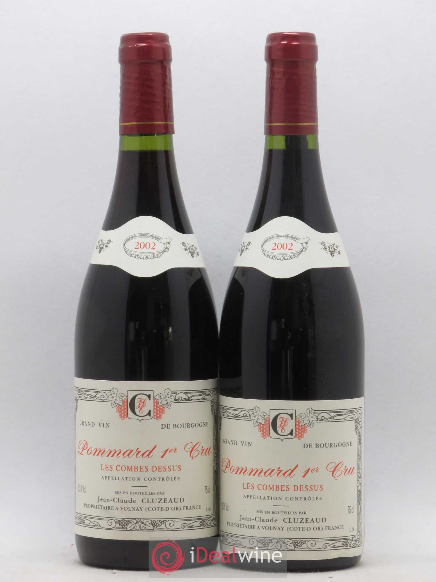 Pommard 1er Cru Les Combes Dessus Cluzeaud Jean Claude 2002 - Posten von 2 Flaschen - 0