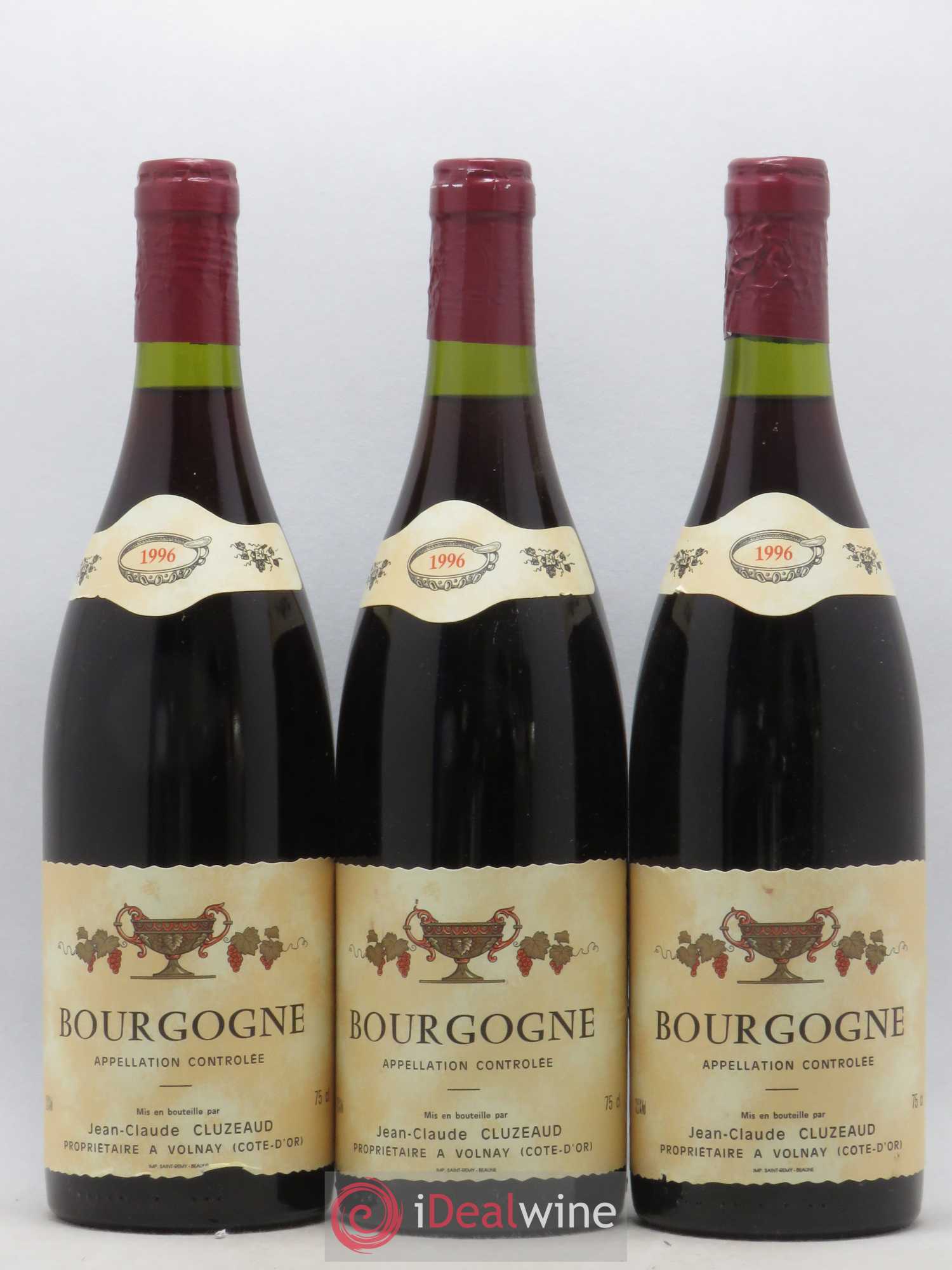 Bourgogne Cluzeaud 1996 - Lot de 3 bouteilles - 0