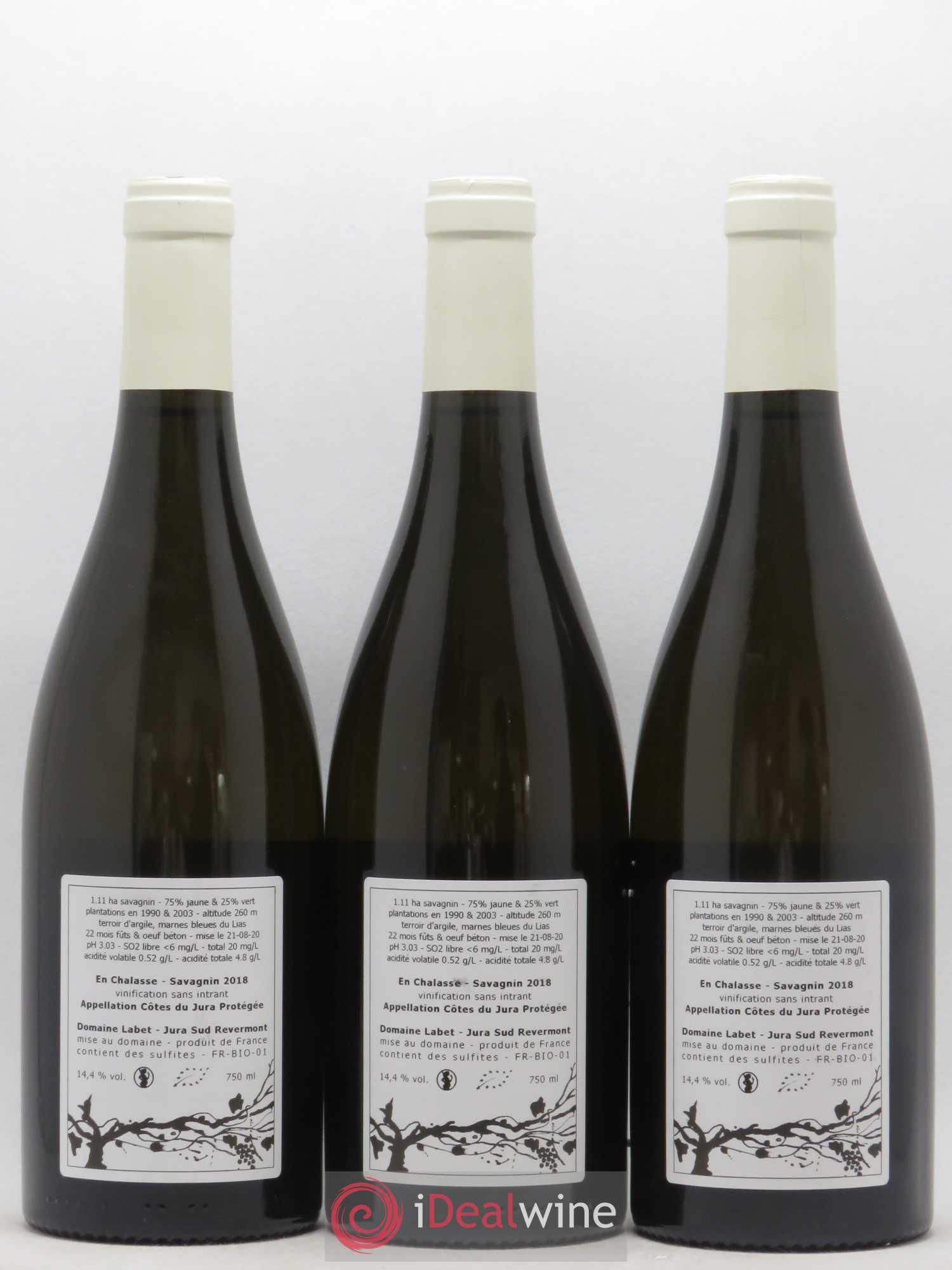 Côtes du Jura Fleur de Savagnin En Chalasse Romain - Julien - Charline Labet 2018 - Lot de 3 bouteilles - 1