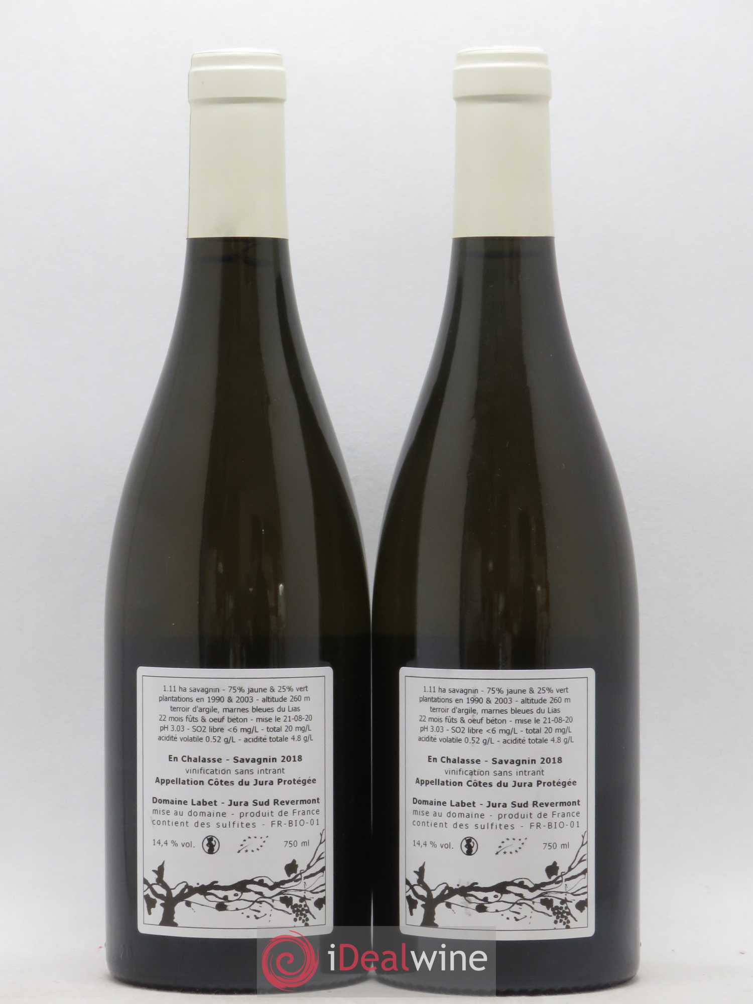Côtes du Jura Fleur de Savagnin En Chalasse Romain - Julien - Charline Labet 2018 - Lot de 2 bouteilles - 1