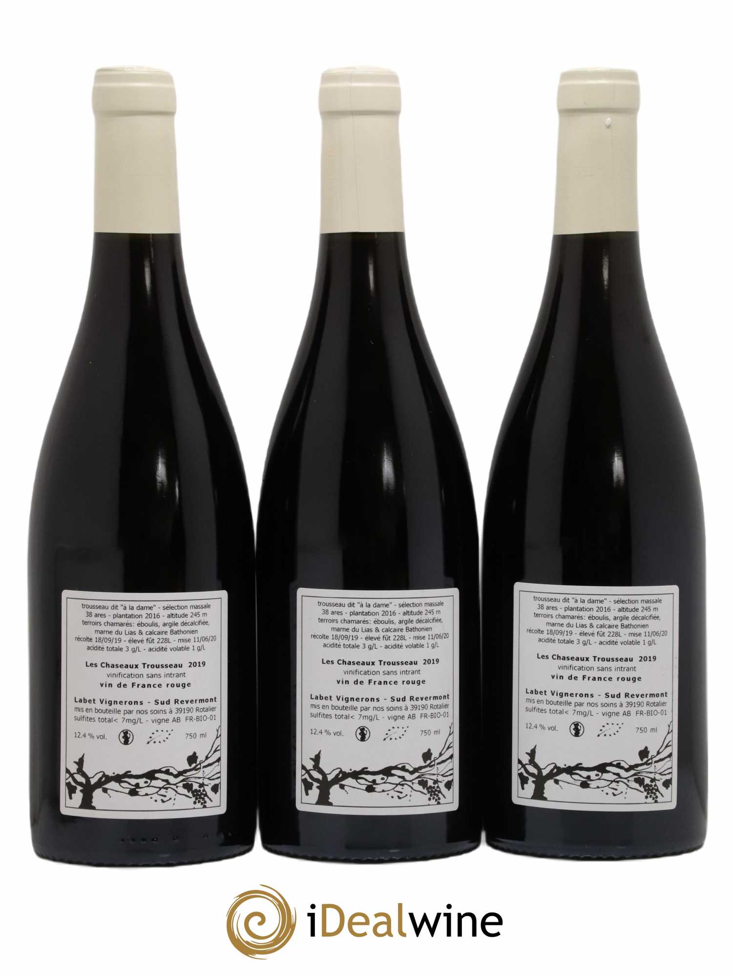 Côtes du Jura Les Chaseaux Romain - Julien - Charline Labet 2019 - Lot de 3 bouteilles - 1