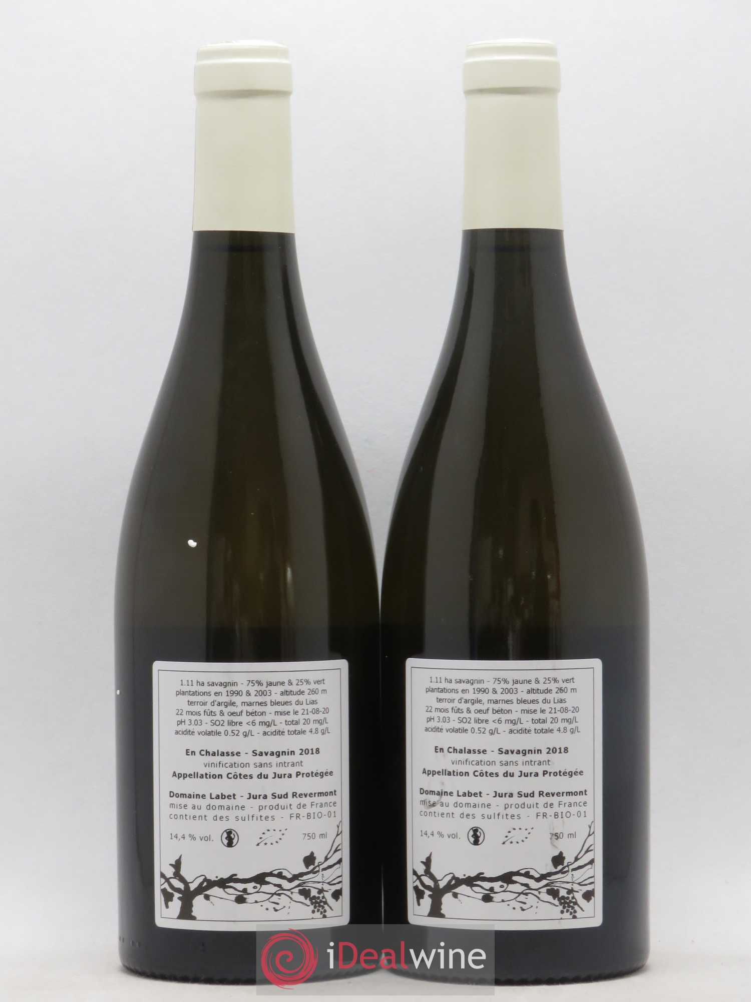 Côtes du Jura Fleur de Savagnin En Chalasse Romain - Julien - Charline Labet 2018 - Lot de 2 bouteilles - 1