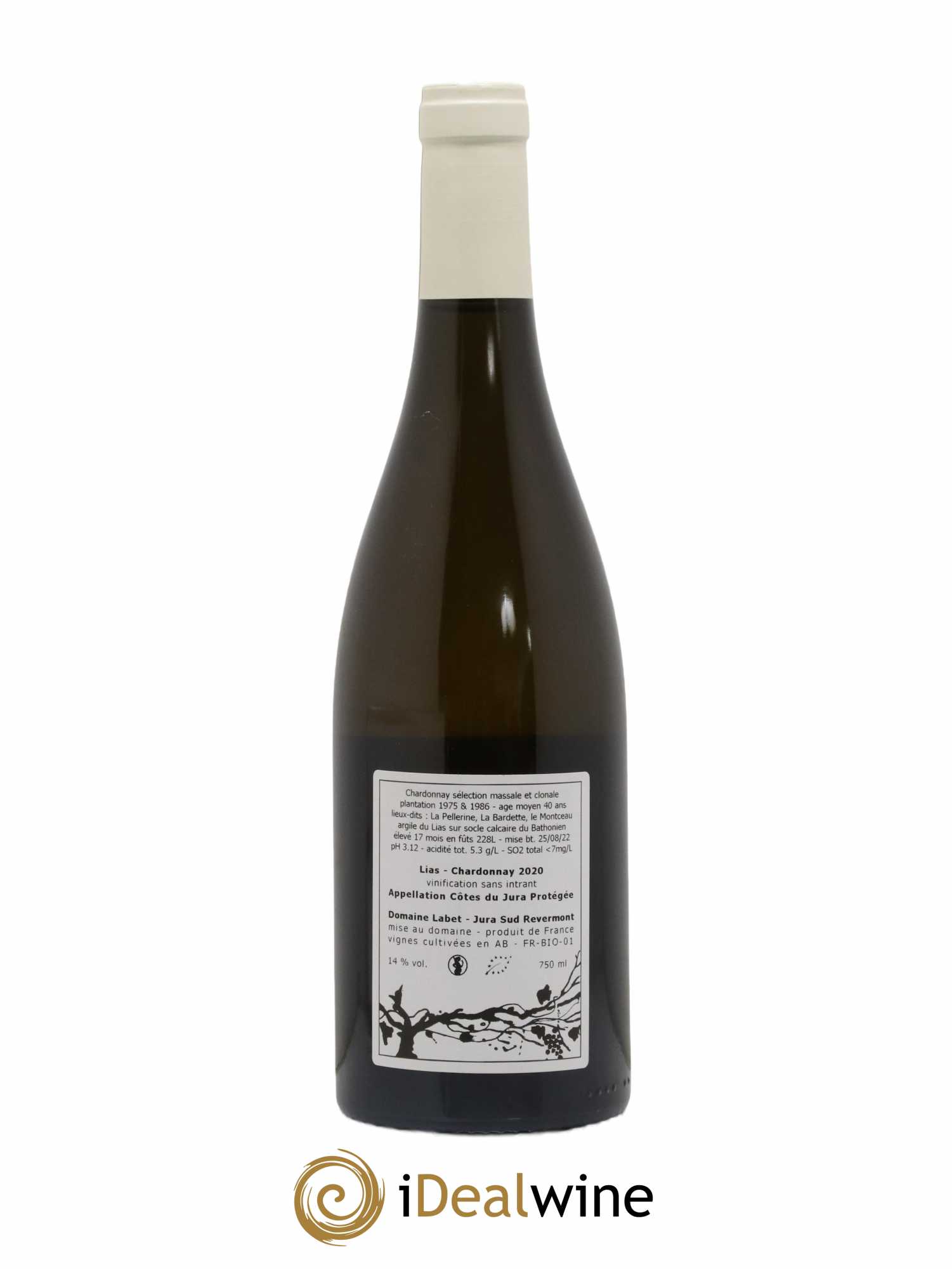 Côtes du Jura Chardonnay Lias Romain - Julien - Charline Labet 2020 - Lot de 1 bouteille - 1
