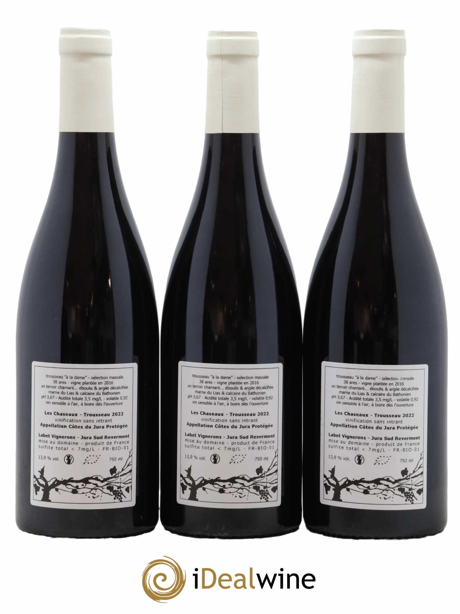Côtes du Jura Les Chaseaux Romain - Julien - Charline Labet 2022 - Lot de 3 bouteilles - 1