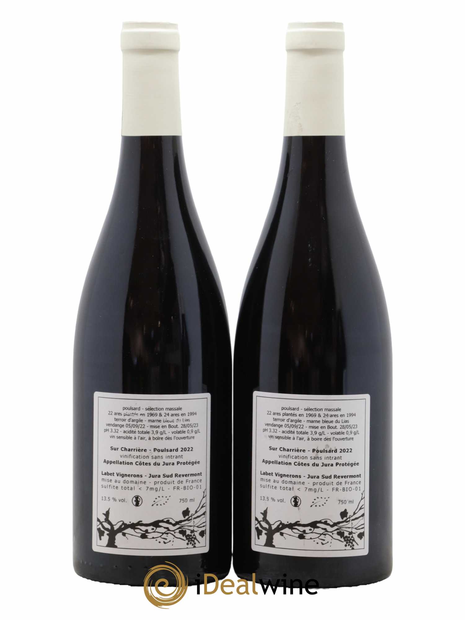 Côtes du Jura Poulsard Sur Charrière Romain - Julien - Charline Labet 2022 - Lot de 2 bouteilles - 1