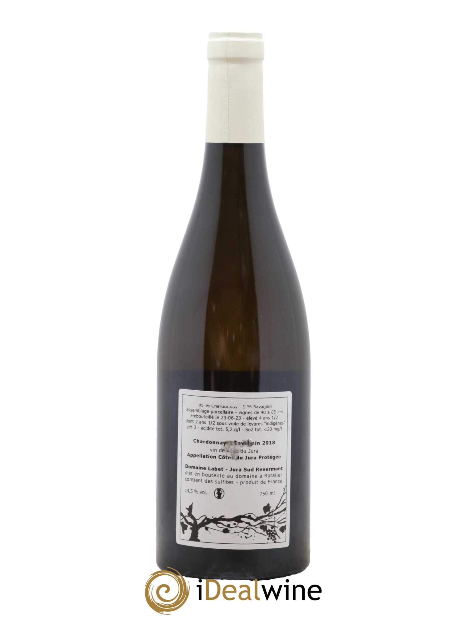 Côtes du Jura Vin de Voile Chardonnay-Savagnin cuvée de garde Romain - Julien - Charline Labet 2018 - Lot de 1 bouteille - 1