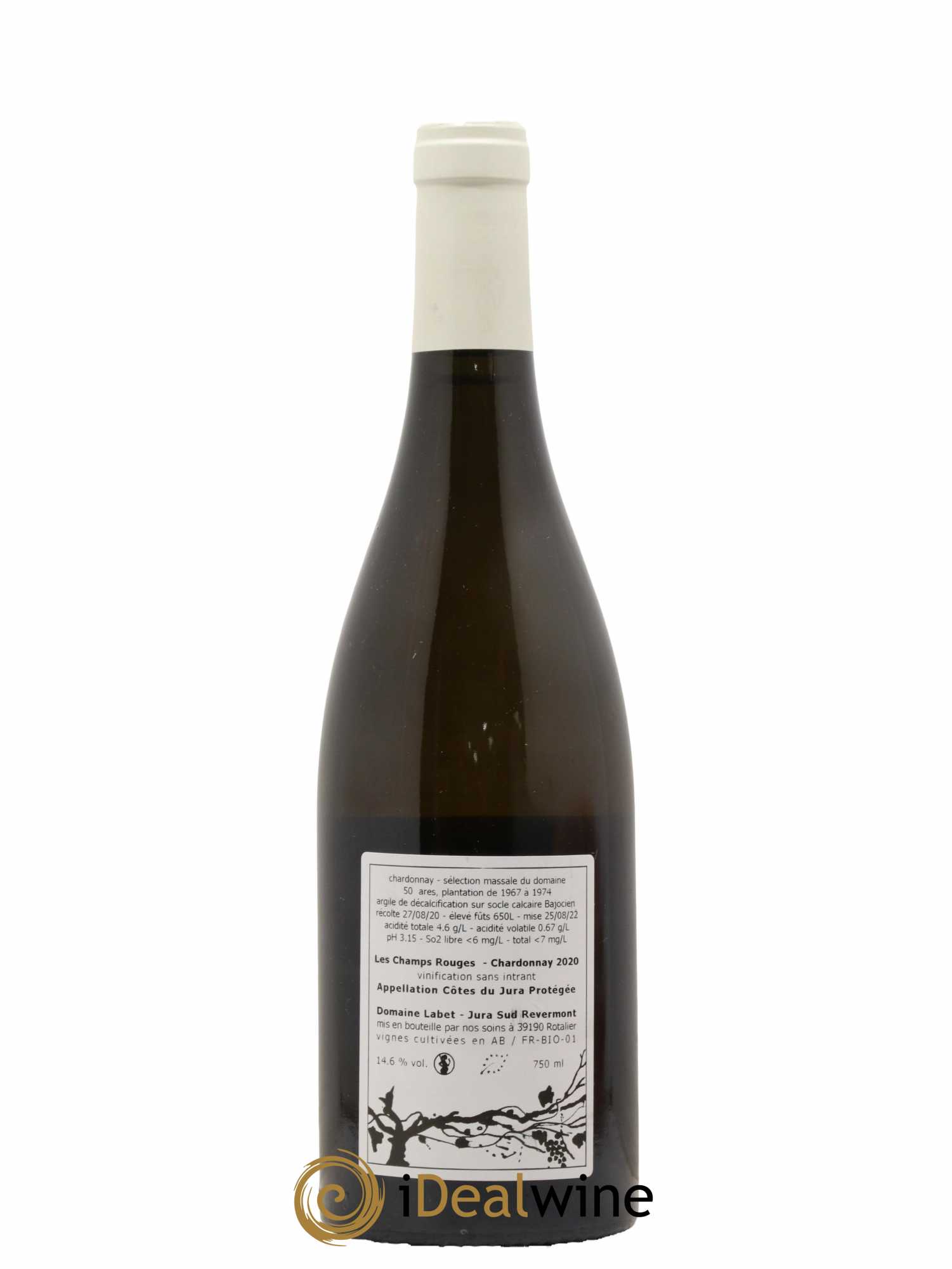 Côtes du Jura Chardonnay Les Champs Rouges Romain - Julien - Charline Labet 2020 - Lot de 1 bouteille - 1