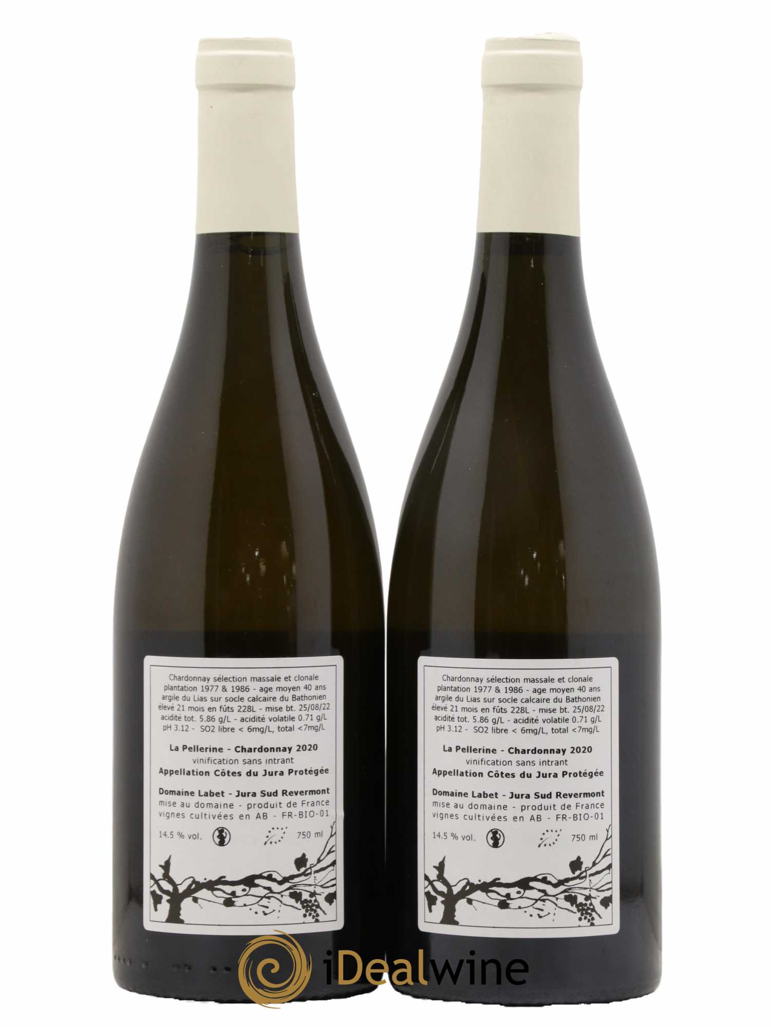 Côtes du Jura La Pellerine Domaine Labet 2020 - Lot de 2 bouteilles - 1