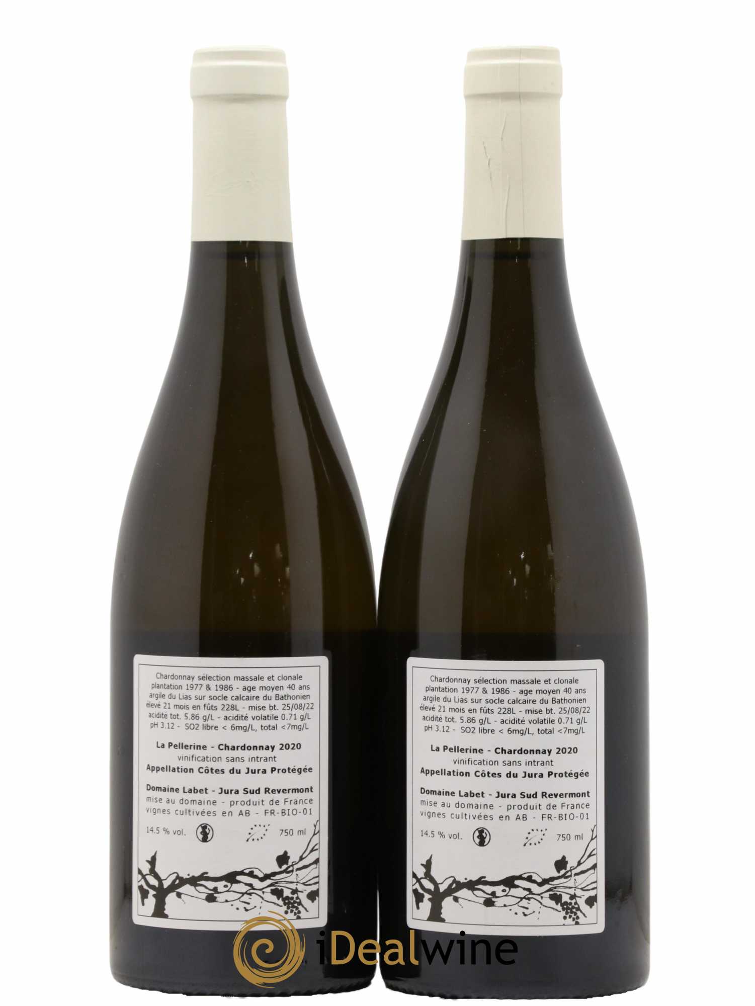 Côtes du Jura La Pellerine Domaine Labet 2020 - Posten von 2 Flaschen - 1