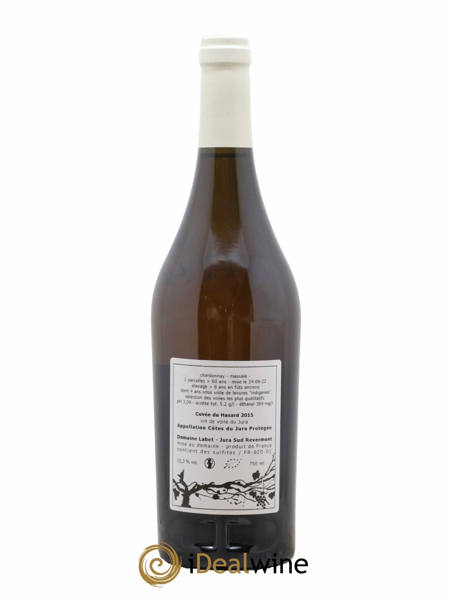 Côtes du Jura Vin de voile Chardonnay du Hasard Romain - Julien - Charline Labet 2015 - Lot de 1 bouteille - 1