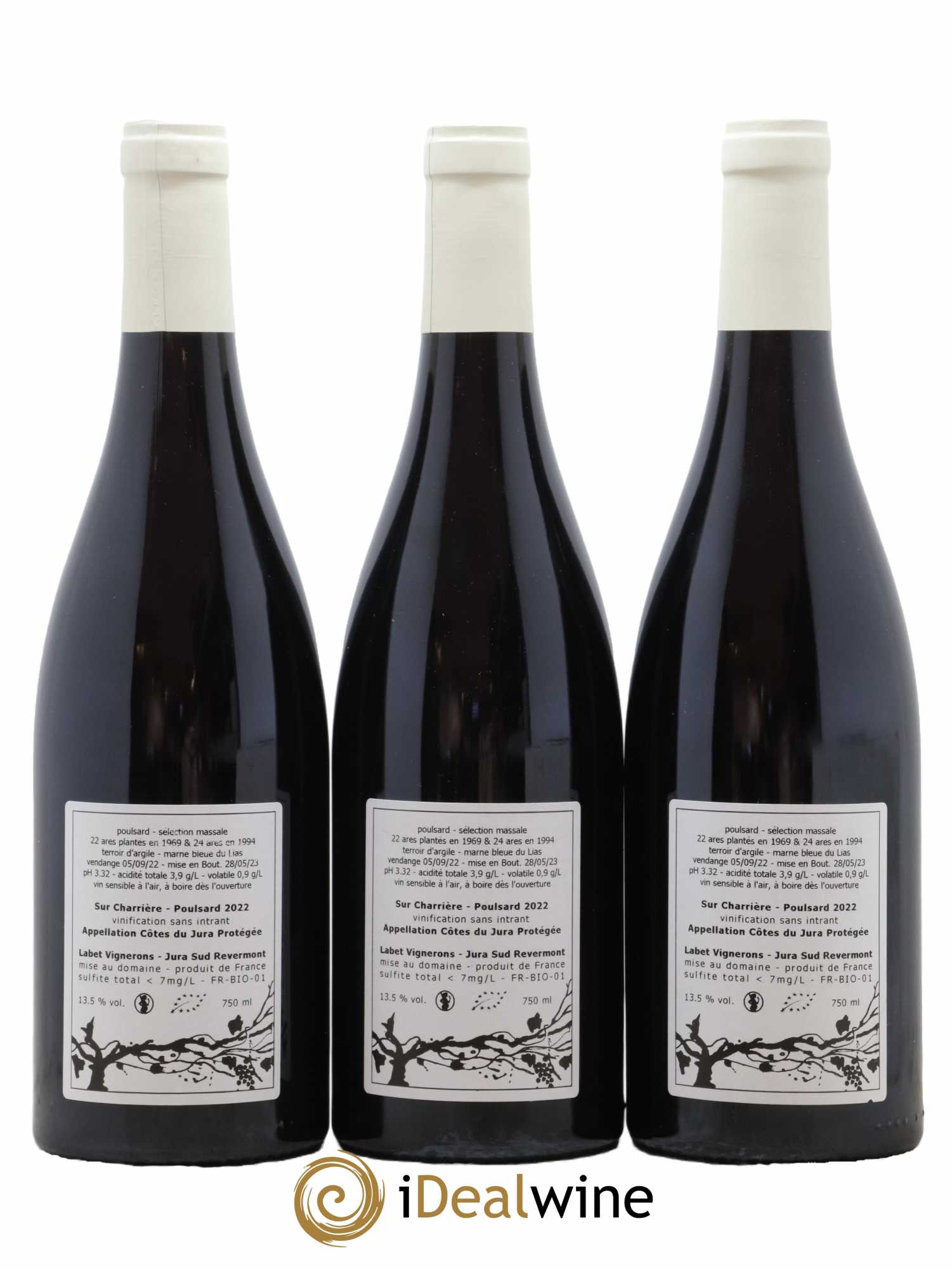 Côtes du Jura Poulsard Sur Charrière Romain - Julien - Charline Labet 2022 - Lot de 3 bouteilles - 1