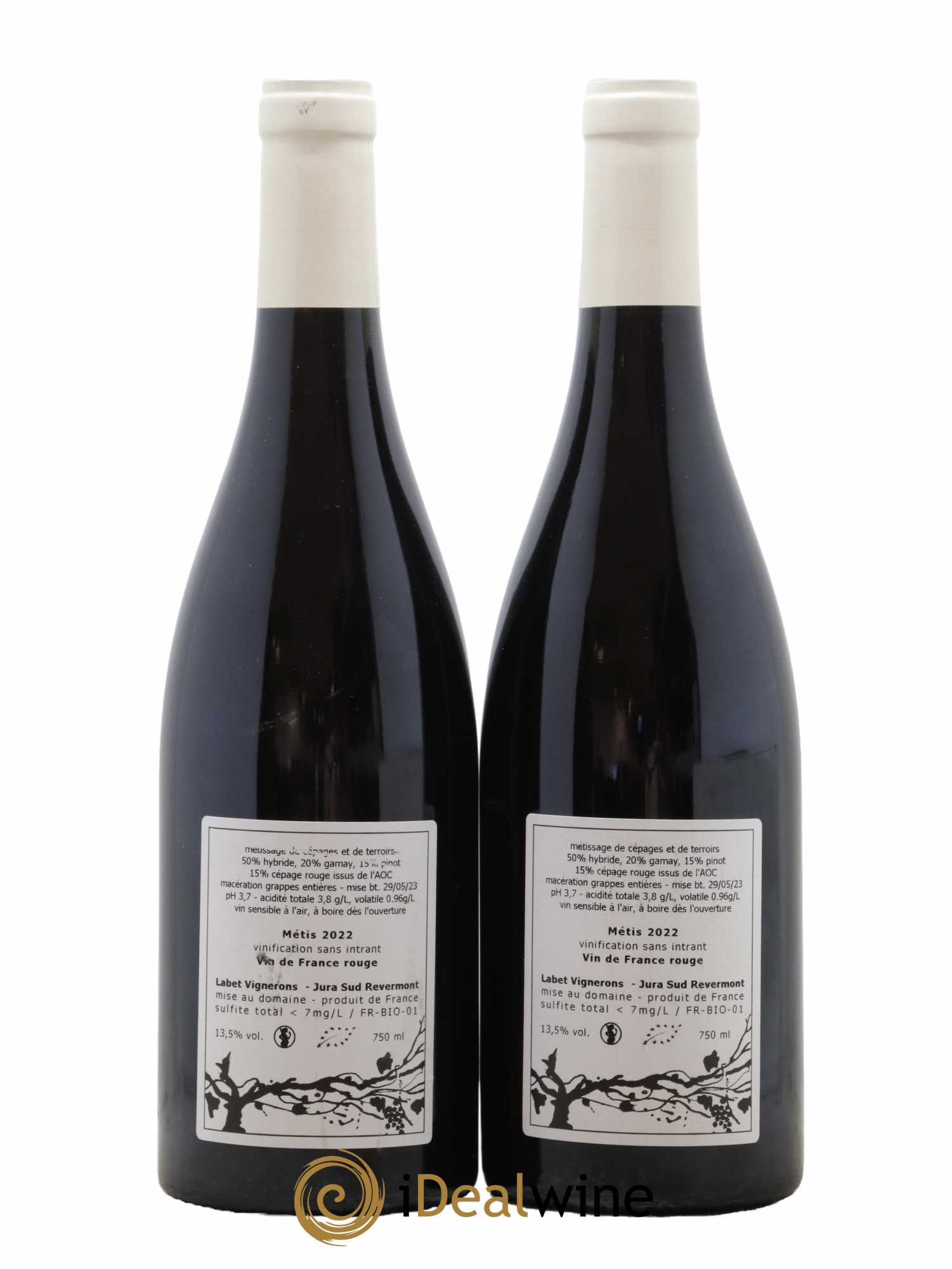Vin de France Métis Romain - Julien  - Charline Labet 2022 - Lot de 2 bouteilles - 1