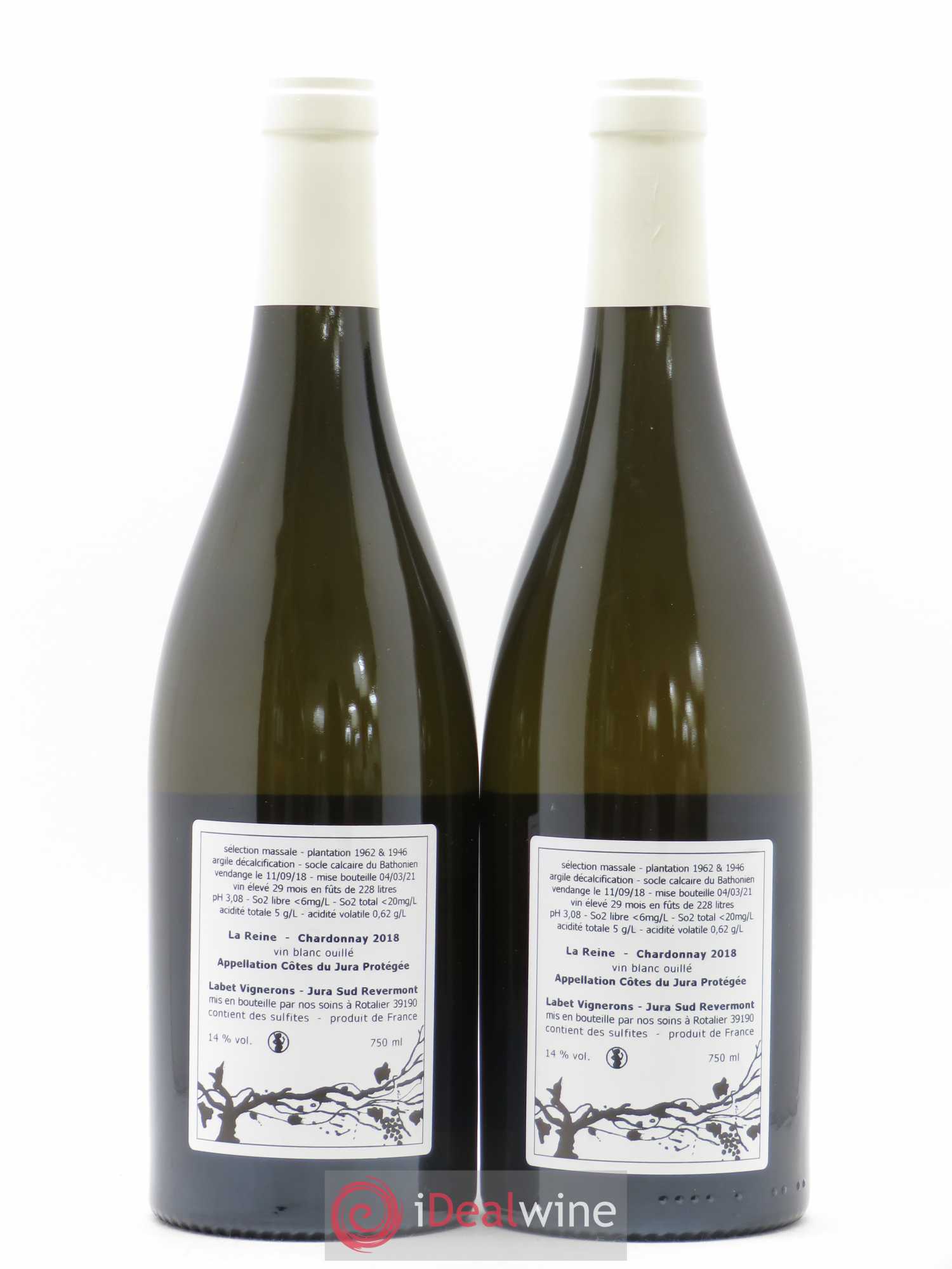 Côtes du Jura Chardonnay La Reine Romain - Julien - Charline Labet 2018 - Lot de 2 bouteilles - 1