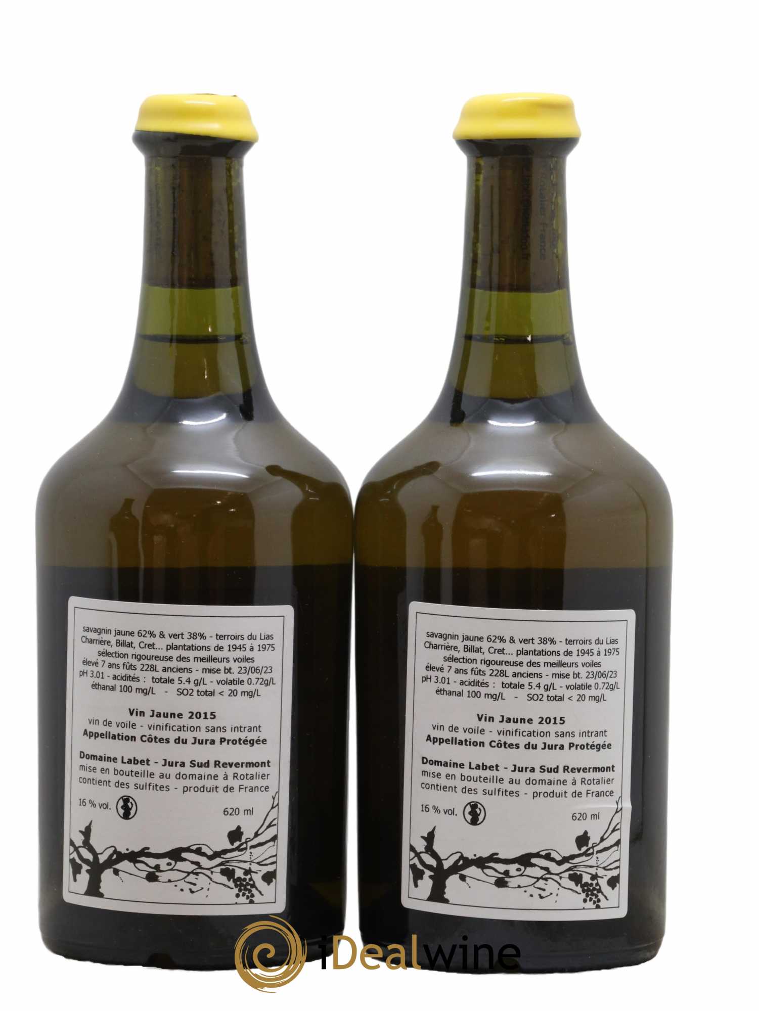 Côtes du Jura Vin Jaune Romain - Julien - Charline Labet 2015 - Lot de 2 bouteilles - 1