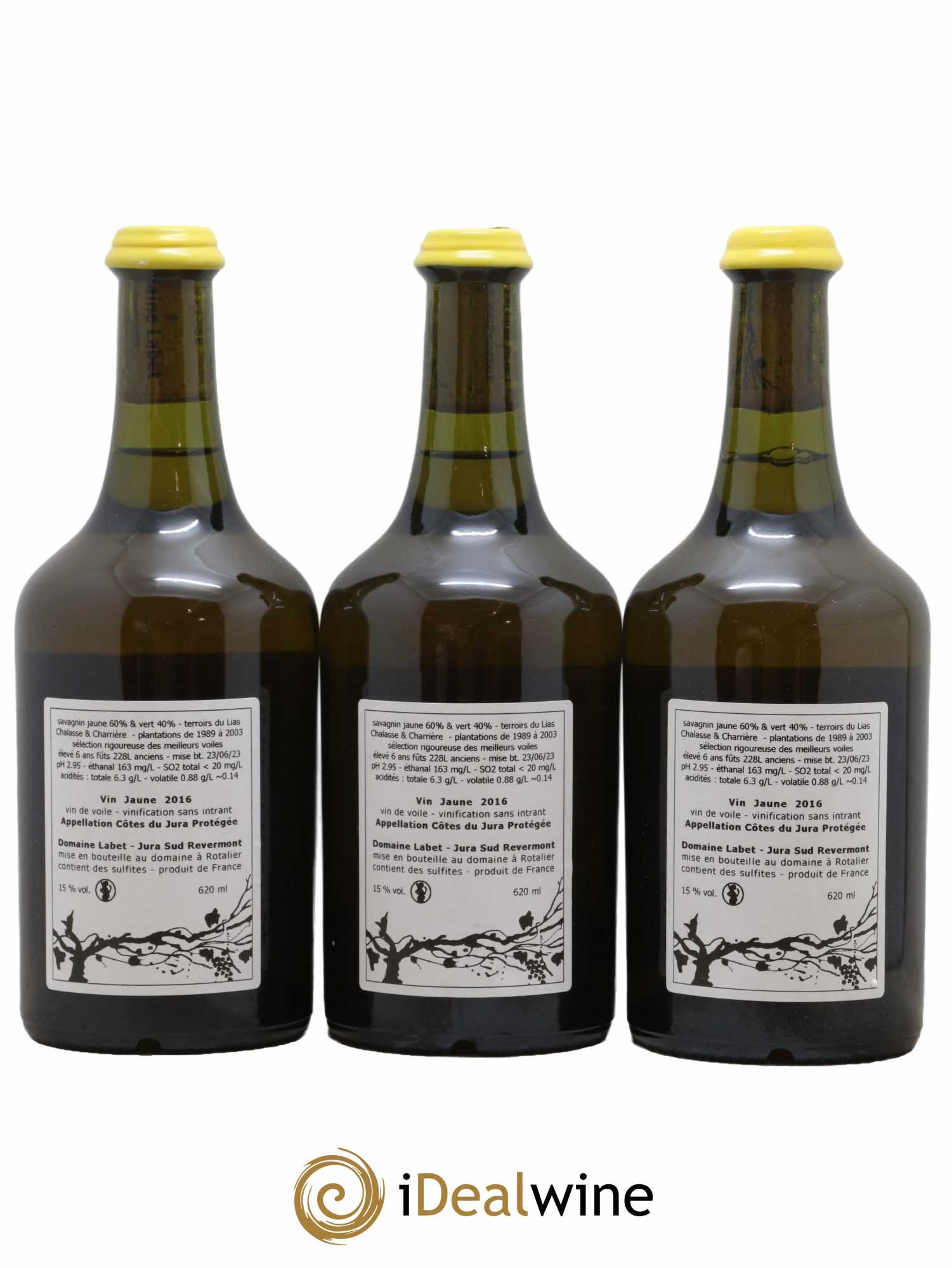 Côtes du Jura Vin Jaune Romain - Julien - Charline Labet 2016 - Lot de 3 bouteilles - 1
