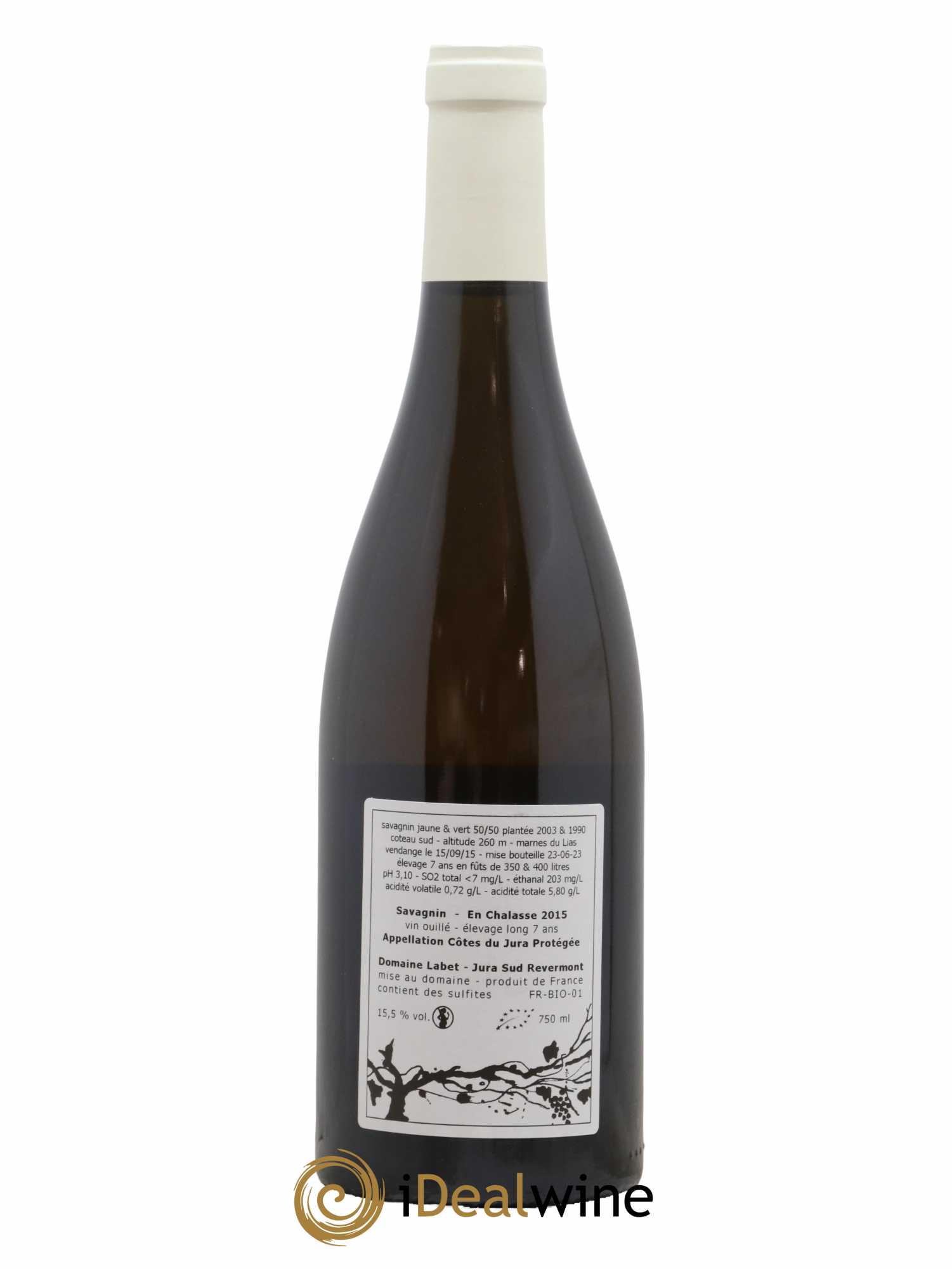 Côtes du Jura Savagnin Elevage Long En Chalasse Domaine Labet 2015 - Posten von 1 Flasche - 1