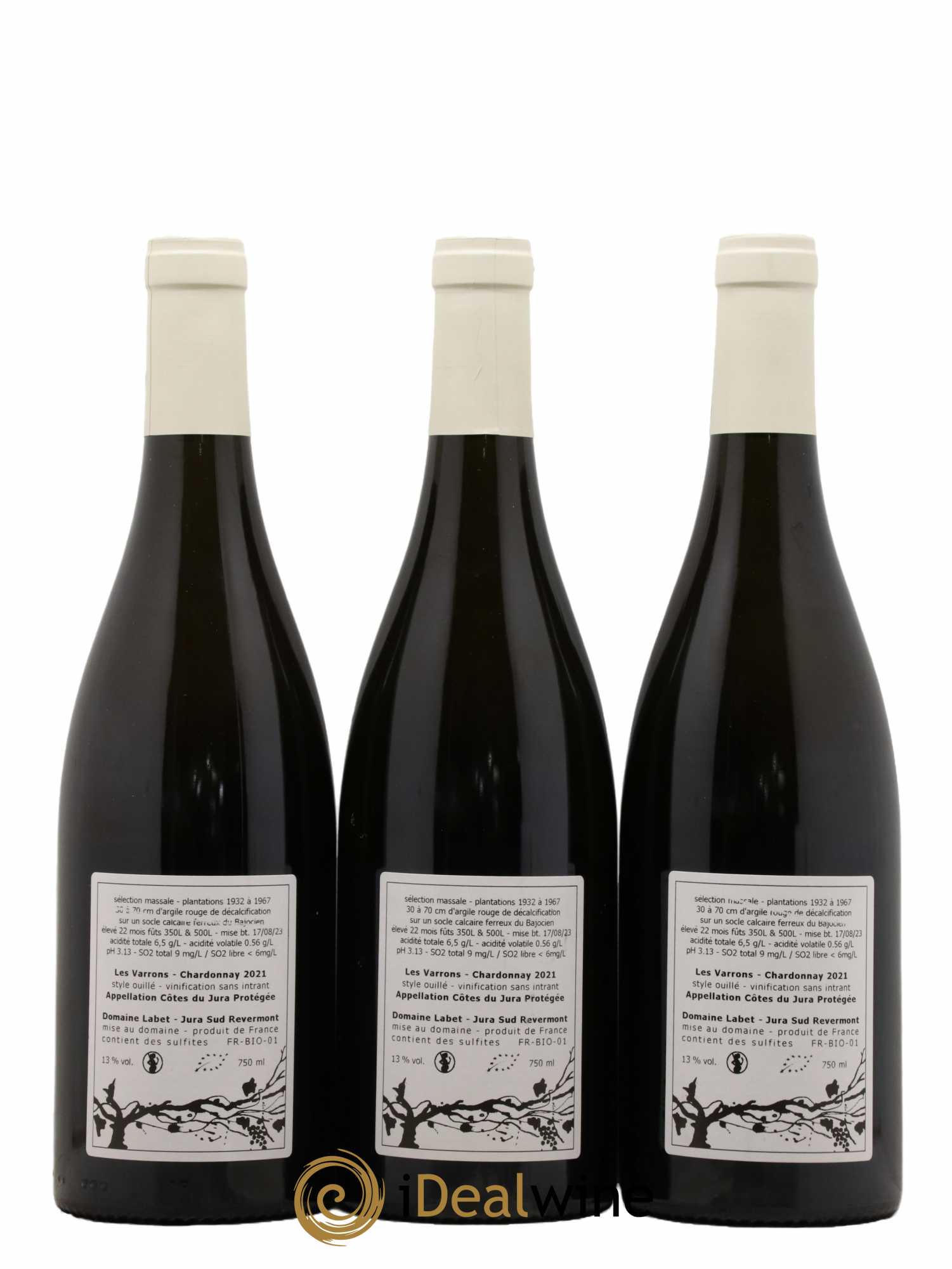 Côtes du Jura Chardonnay Les Varrons Romain - Julien  - Charline Labet 2021 - Lot of 3 bottles - 1