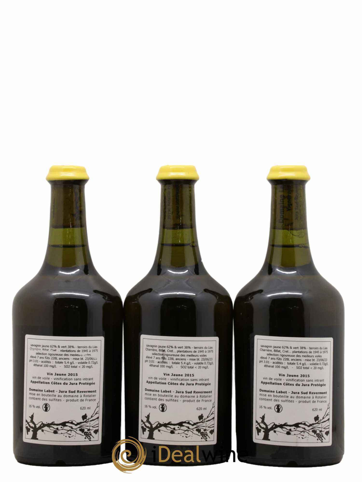 Côtes du Jura Vin Jaune Romain - Julien - Charline Labet 2015 - Lot de 3 bouteilles - 1