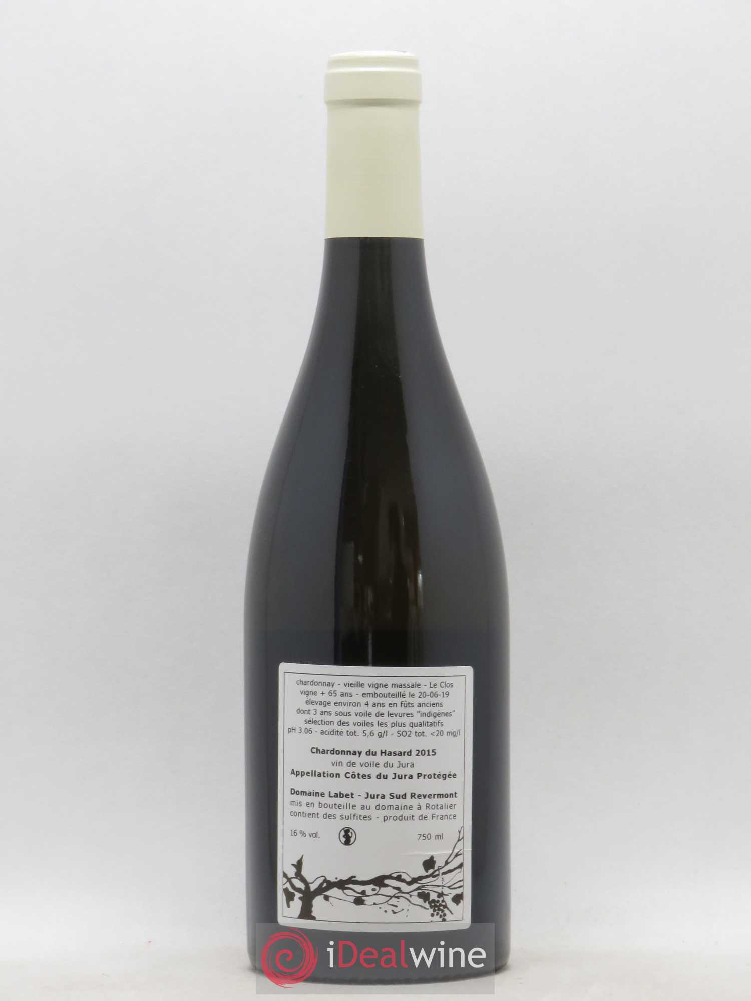 Côtes du Jura Vin de voile Chardonnay du Hasard Romain - Julien  - Charline Labet 2015 - Lot de 1 bouteille - 1