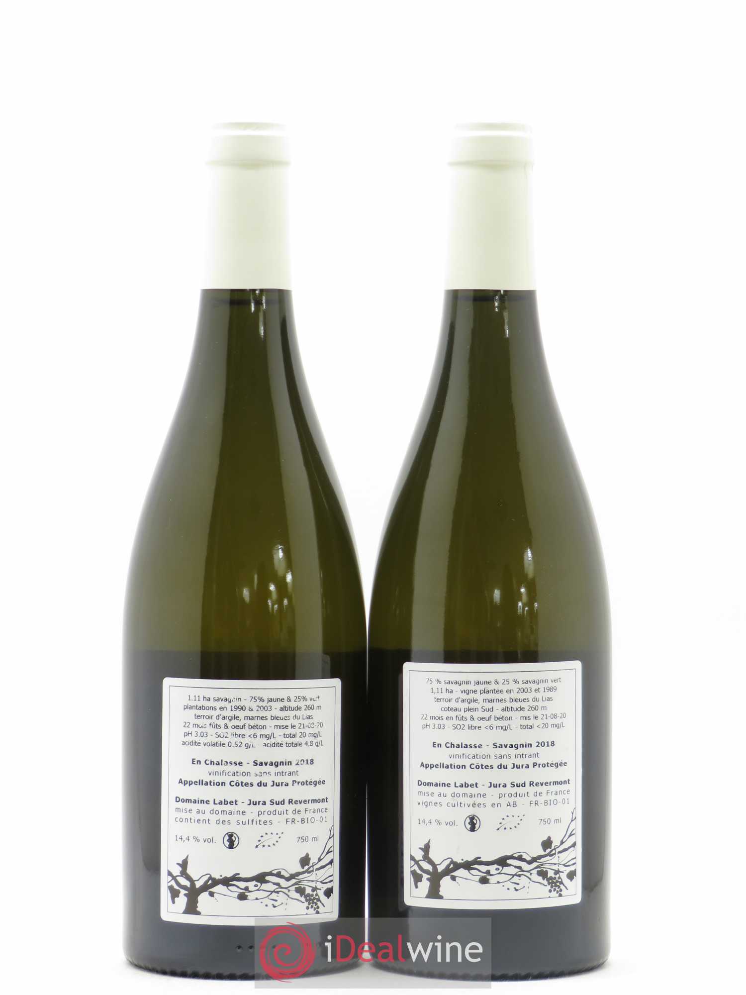 Côtes du Jura Fleur de Savagnin En Chalasse Romain - Julien - Charline Labet 2018 - Lot de 2 bouteilles - 1