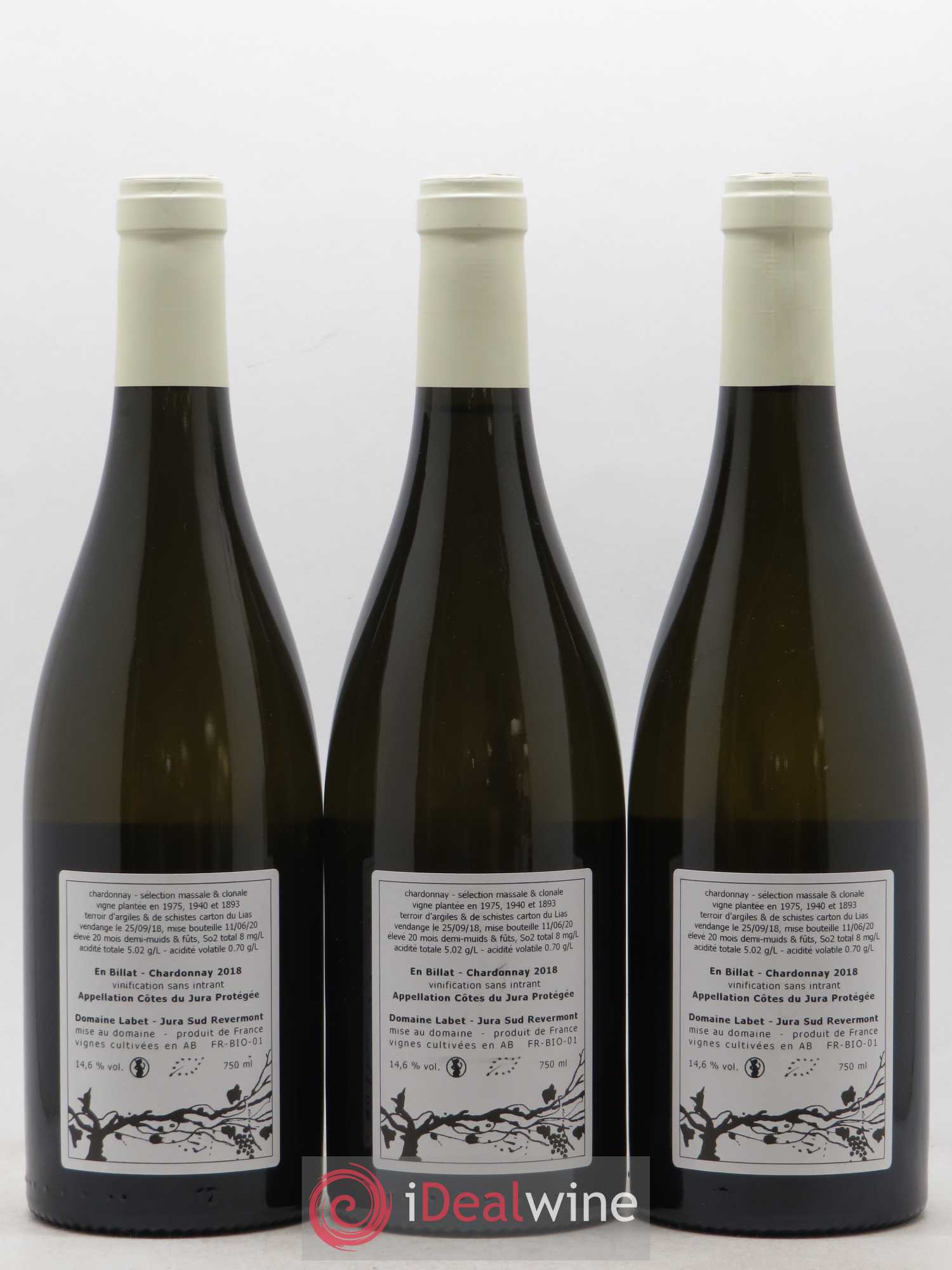 Côtes du Jura Chardonnay En Billat Labet (Domaine) 2018 - Lot de 3 bouteilles - 1