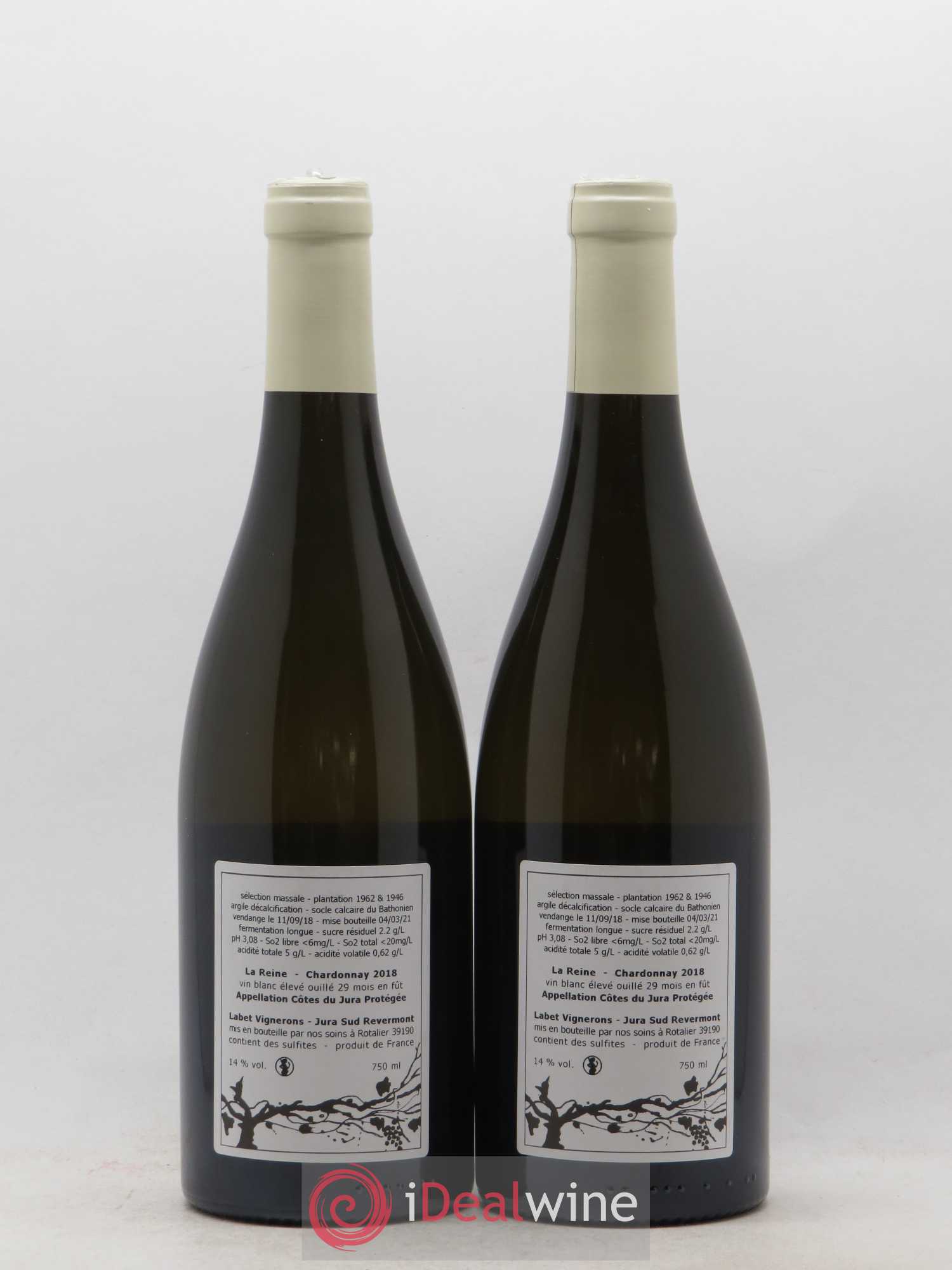 Côtes du Jura Chardonnay La Reine Romain - Julien - Charline Labet 2018 - Lot de 2 bouteilles - 1