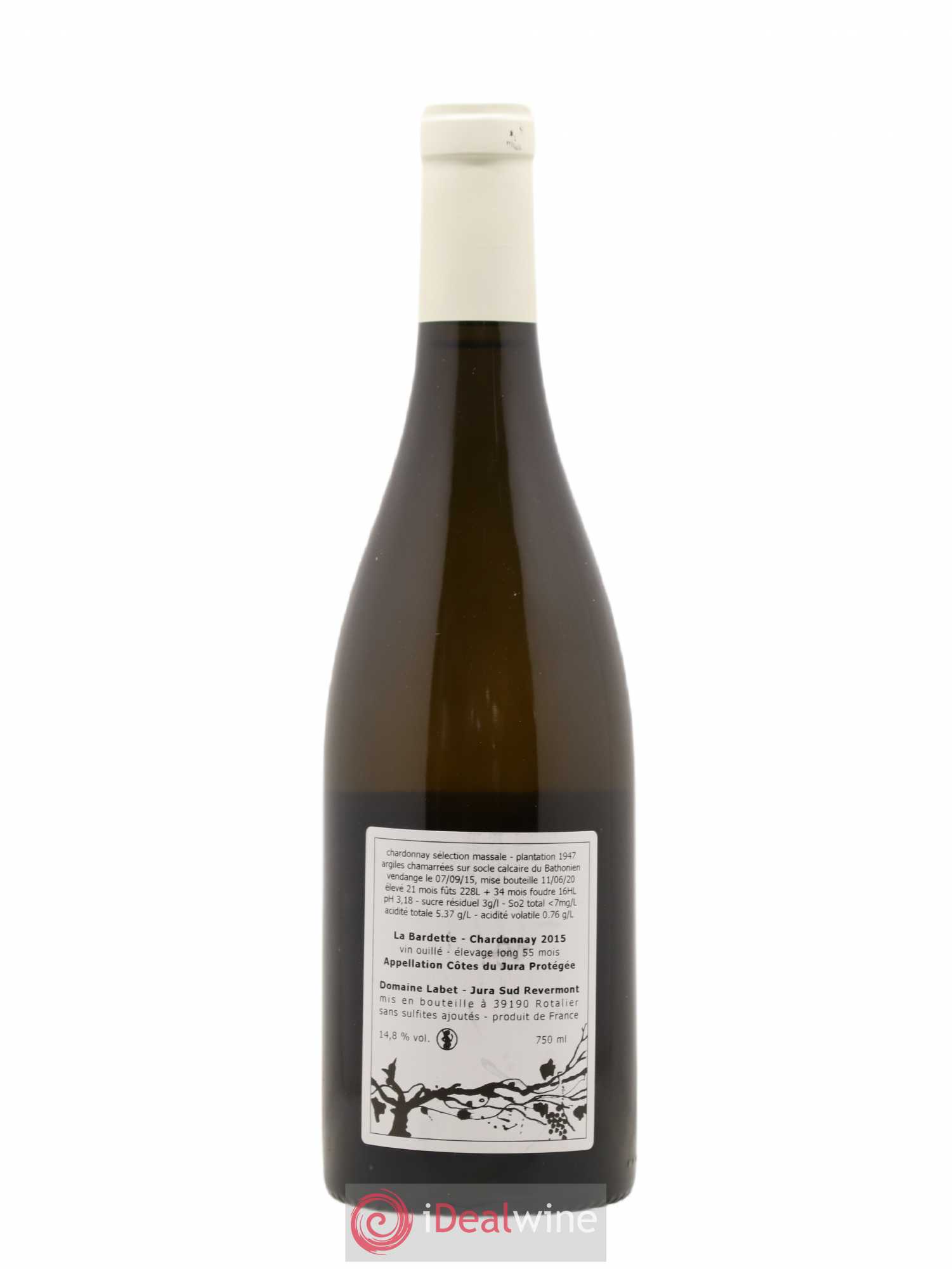 Côtes du Jura Chardonnay La Bardette Romain - Julien - Charline Labet 2015 - Lot de 1 bouteille - 1