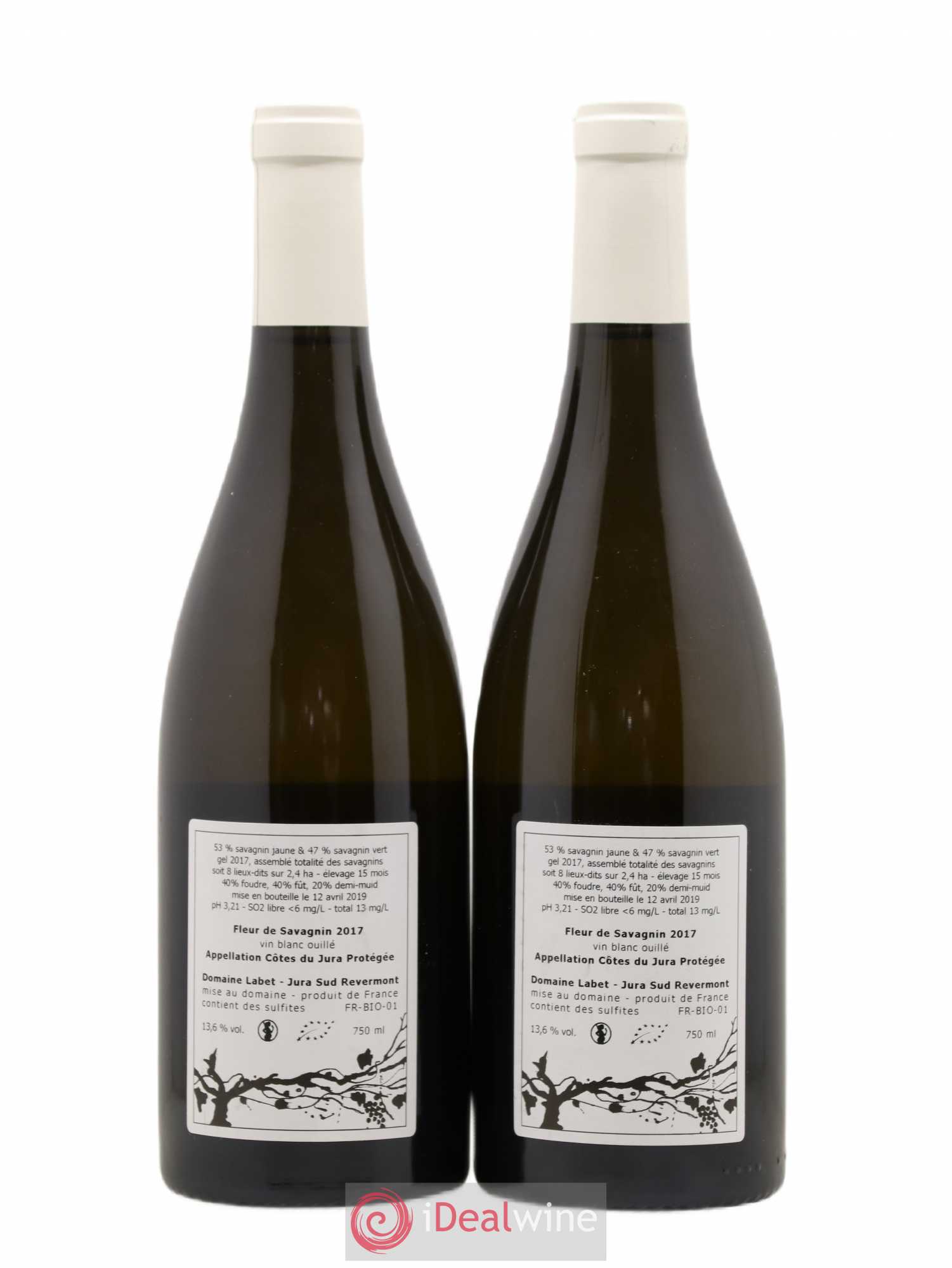 Côtes du Jura Fleur de Savagnin Romain - Julien  - Charline Labet 2017 - Lot de 2 bouteilles - 1