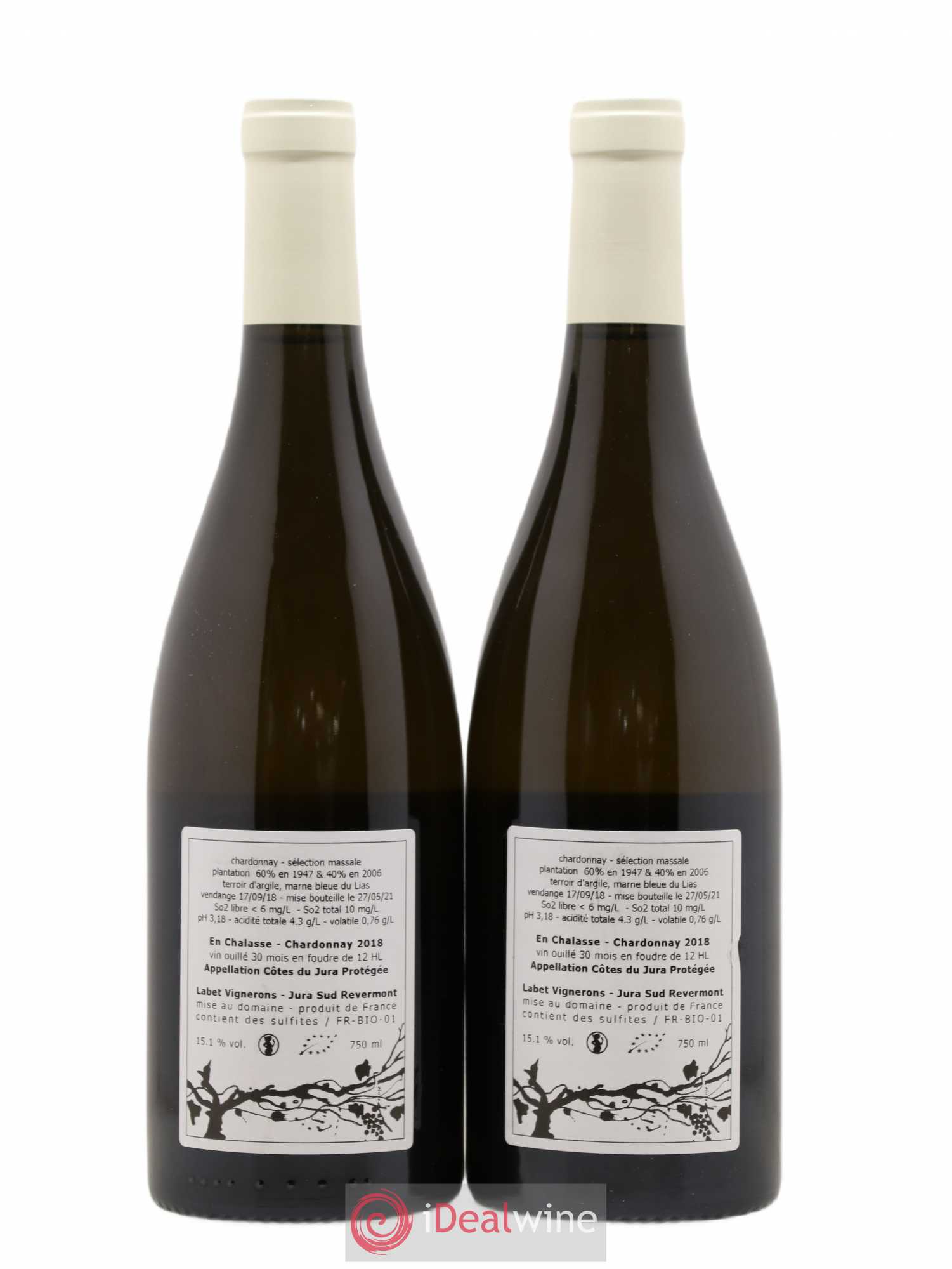 Côtes du Jura Chardonnay En Chalasse Romain - Julien - Charline Labet 2018 - Lotto di 2 bottiglie - 1